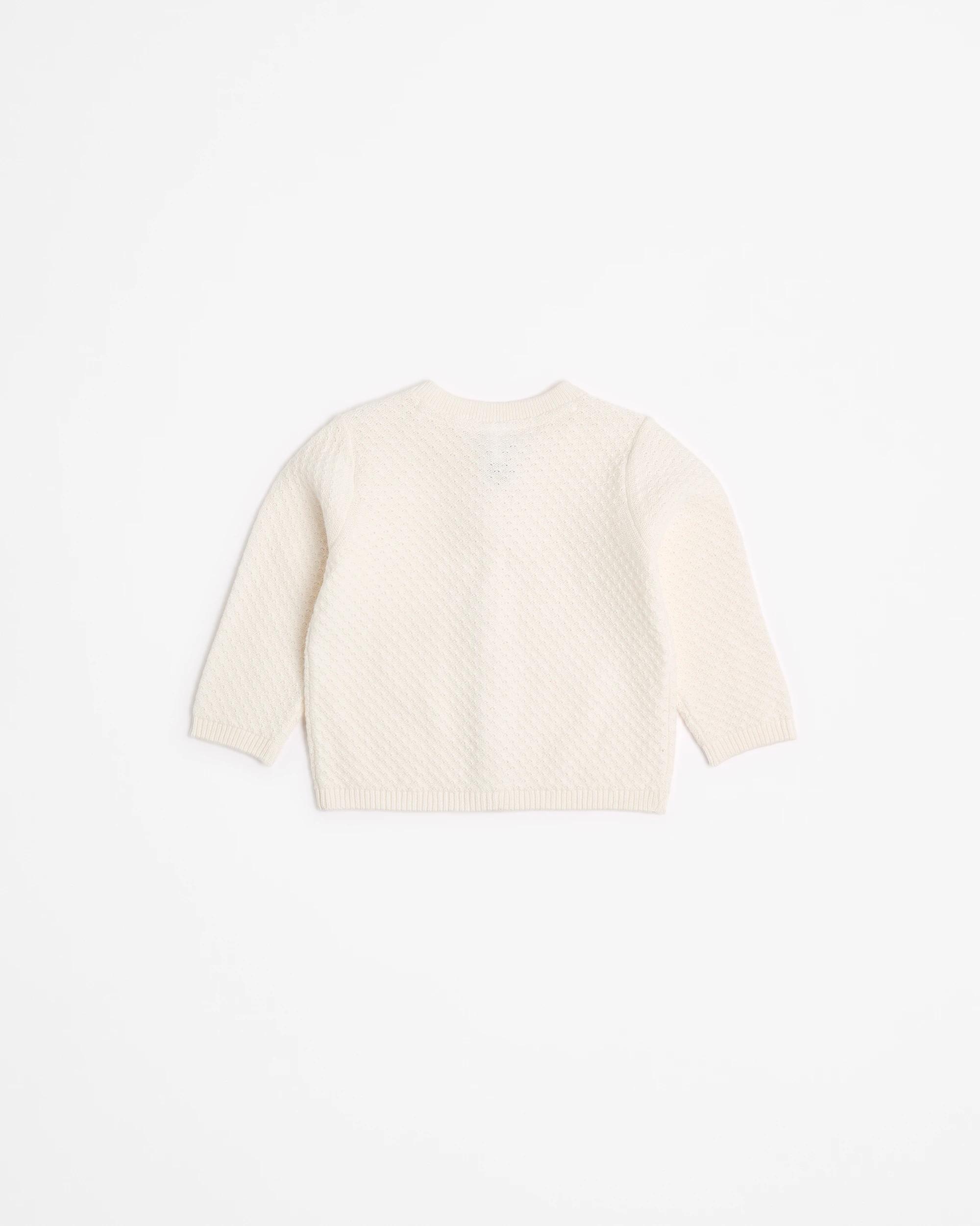 3 Target Baby Unisex Organic Cotton Pointelle Knit Cardigan CREAM, 3 of 3