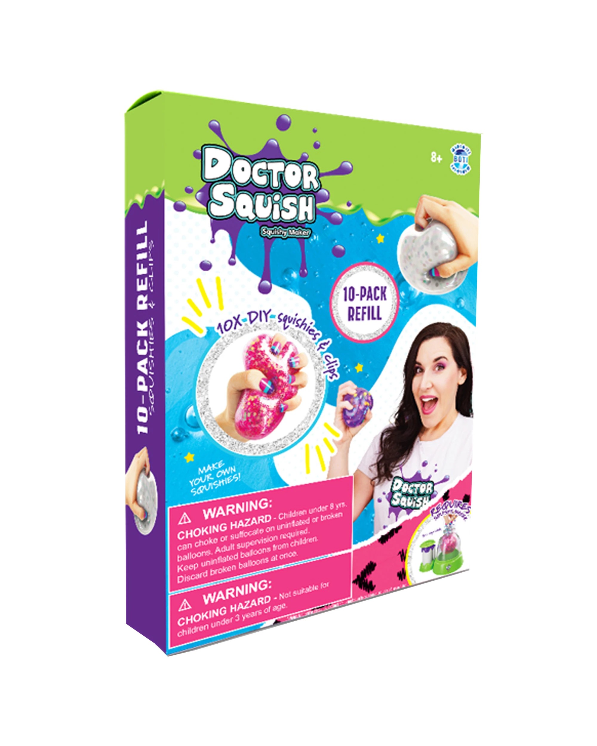 1 Doctor Squish - DIY Squishy Refill 10-Pack, Squishy Balloons & Clips, Refill Accessories - Multi, 1 of 2