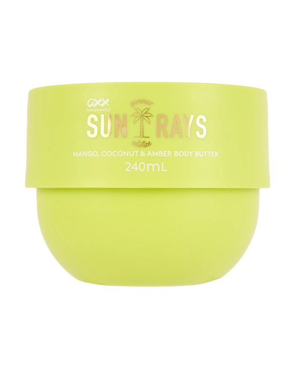 OXX Fragrance Sun Rays Summer Solstice Body Butter 240ml - Mango, Coconut and Amber
