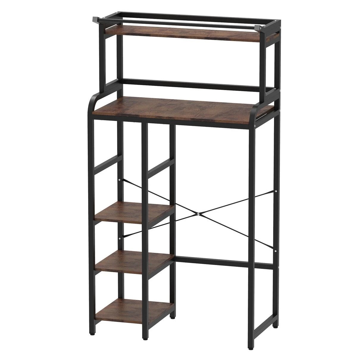 1 LUXSUITE 5 Tier Shelf Laundry Storage Rack Over Above Toilet Washing Machine Bathroom Towel Shelves Organiser Unit, 1 of 5