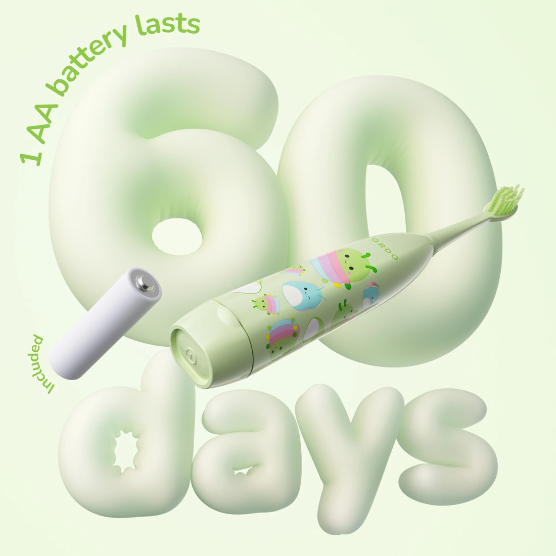 5 Original Squishmallows Ordo Sonic Kids Battery Toothbrush - Rutabaga, 5 of 8