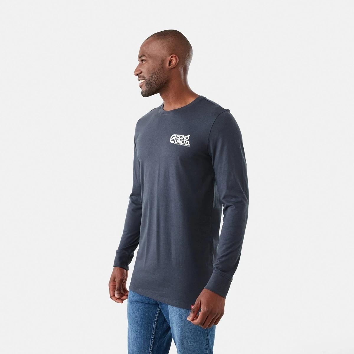 2 Ecko License Long Sleeve Graphic T-shirt Blu Ombre, 2 of 6