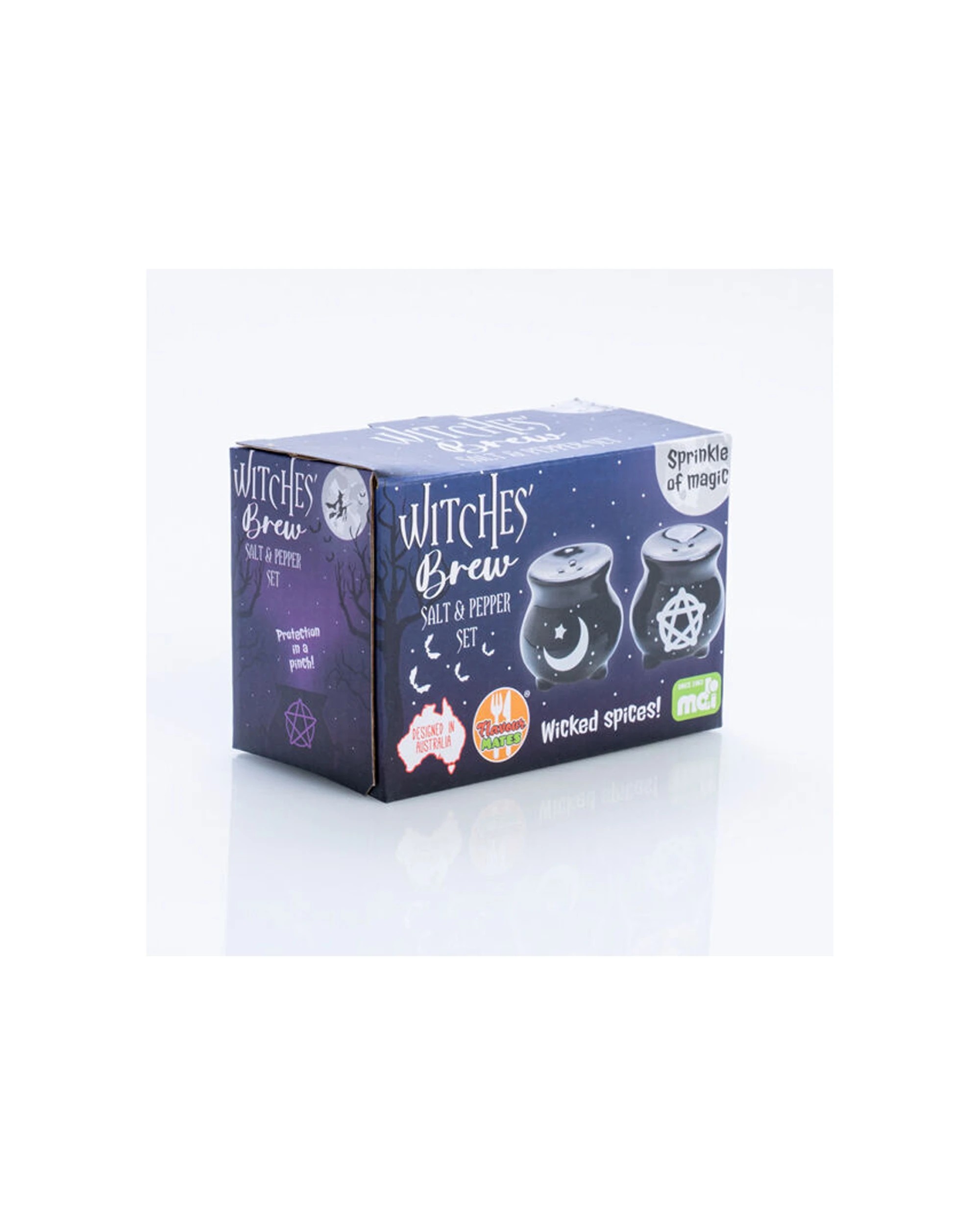 4 Flavour Mates 2pc 3D Salt & Pepper Shaker Duo Set 5.6x5.6x5.6cm Witches Cauldron - Black, 4 of 5