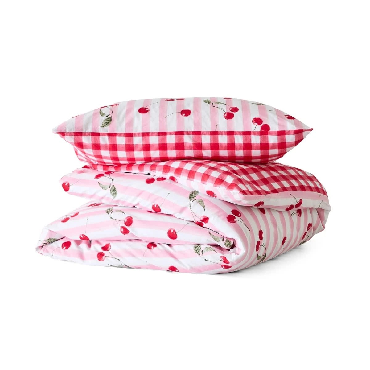 6 Cherry Cotton Rich Reversible Quilt Cover Set - Single Bed, 6 of 7