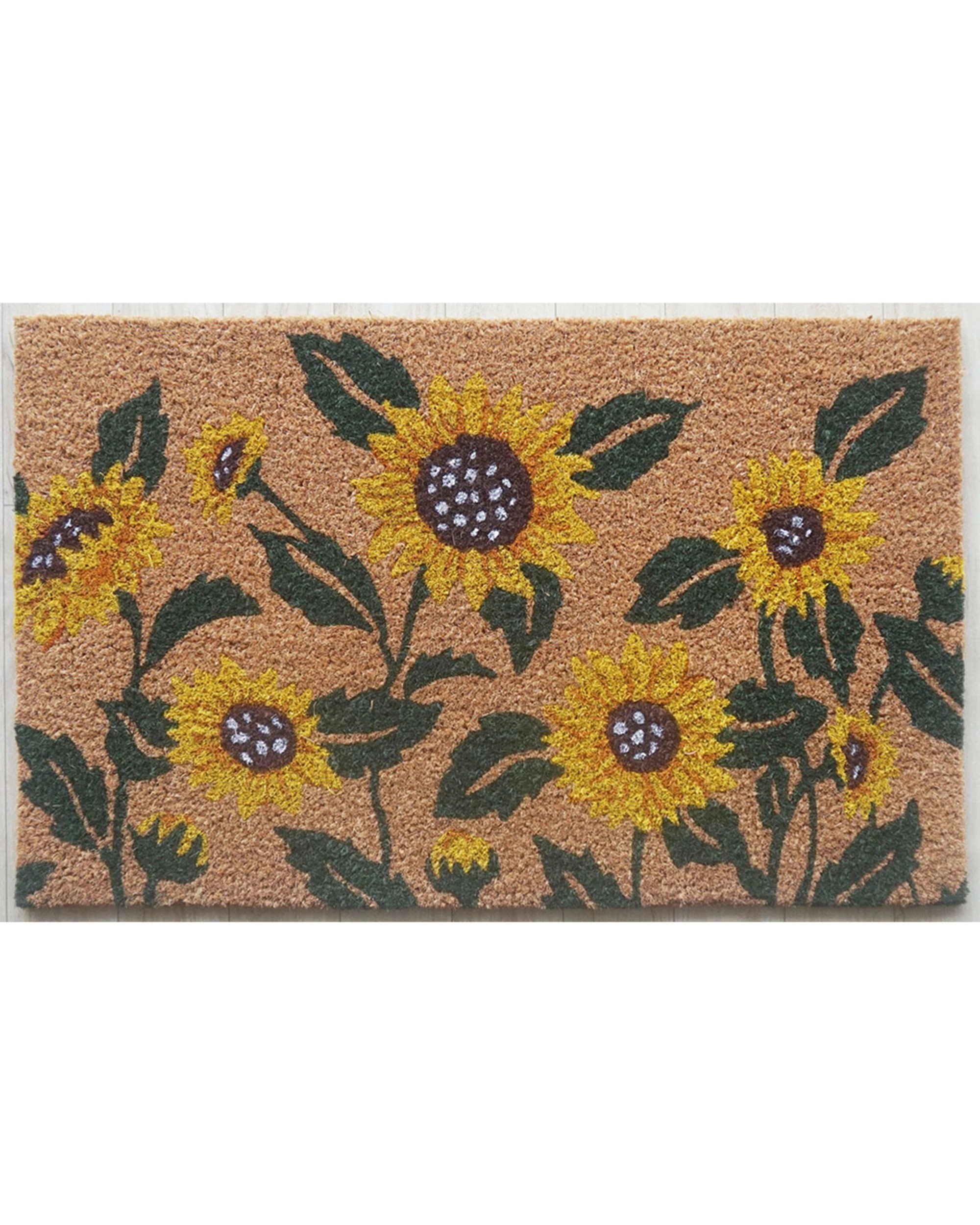1 Solemate PVC-Coir Sunflower 45x75cm Outdoor Doormat Home Furnishings - Pattern, 1 of 1