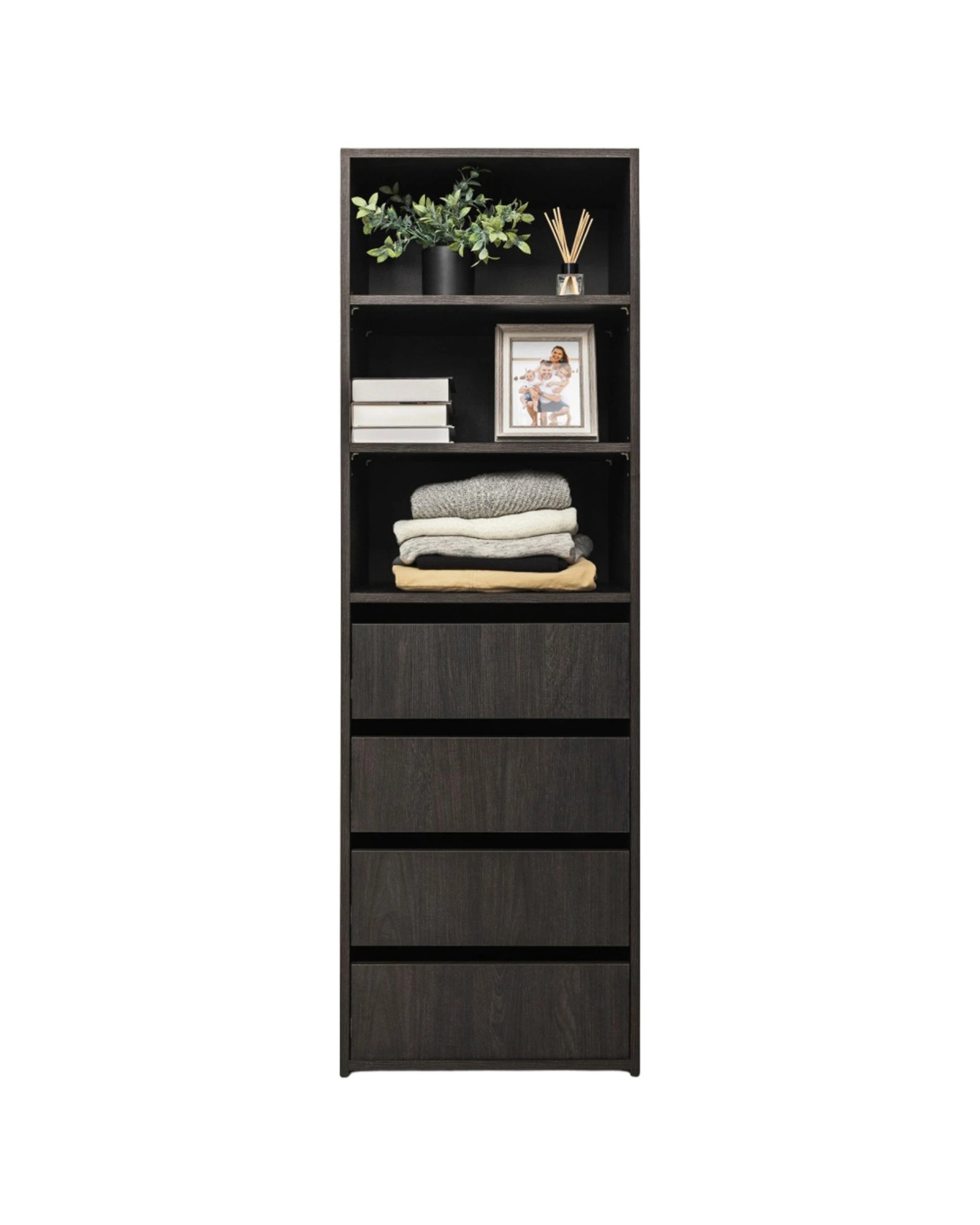 1 European Cabinetry Geneva Built In Wardrobe 4 Drawer 3 Shelf Module Classic Nordic Ash, 1 of 4