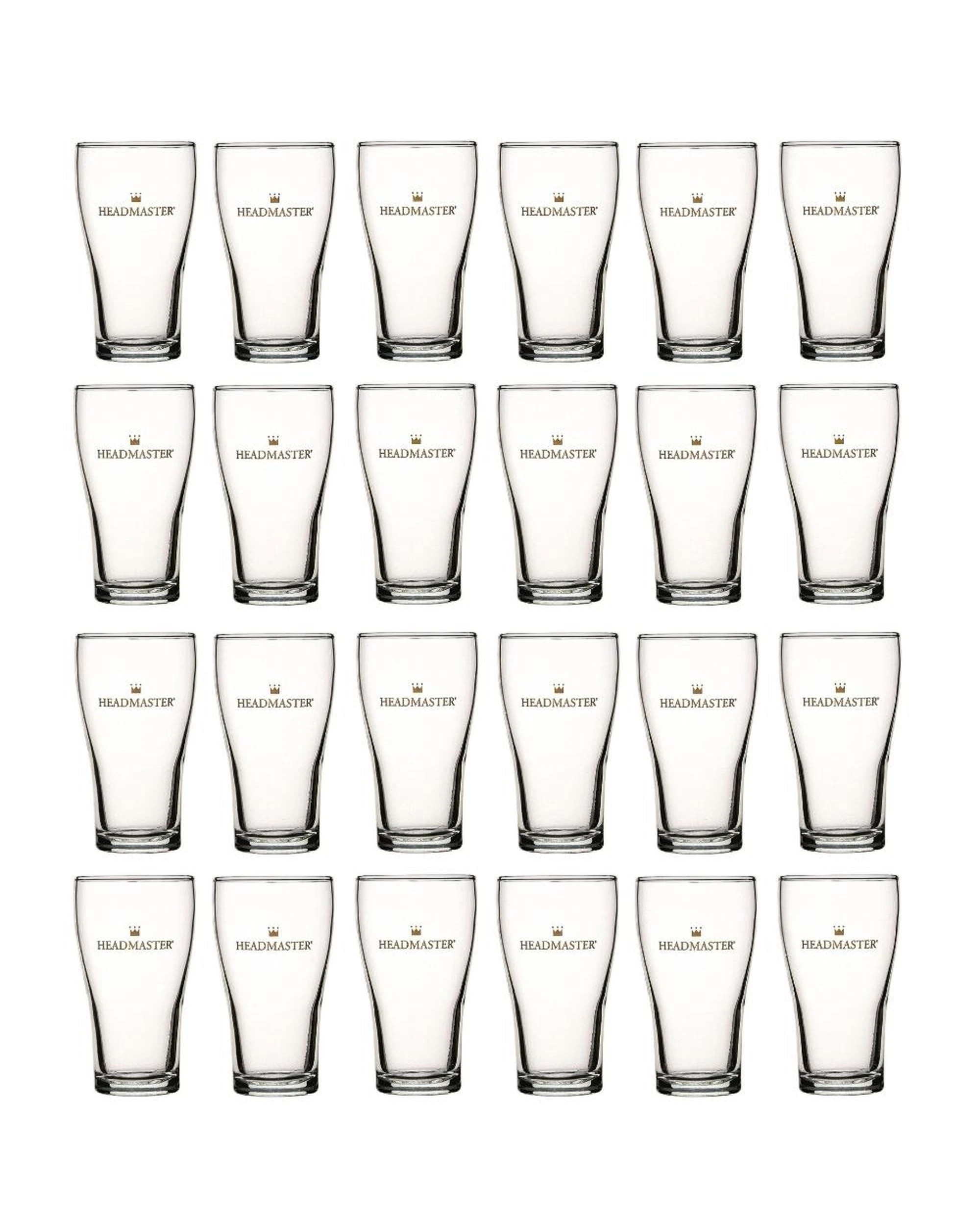 1 Crown Nucleated Headmaster Beer Conical Glasses 425ml  Set of 24 - Clear, 1 of 3