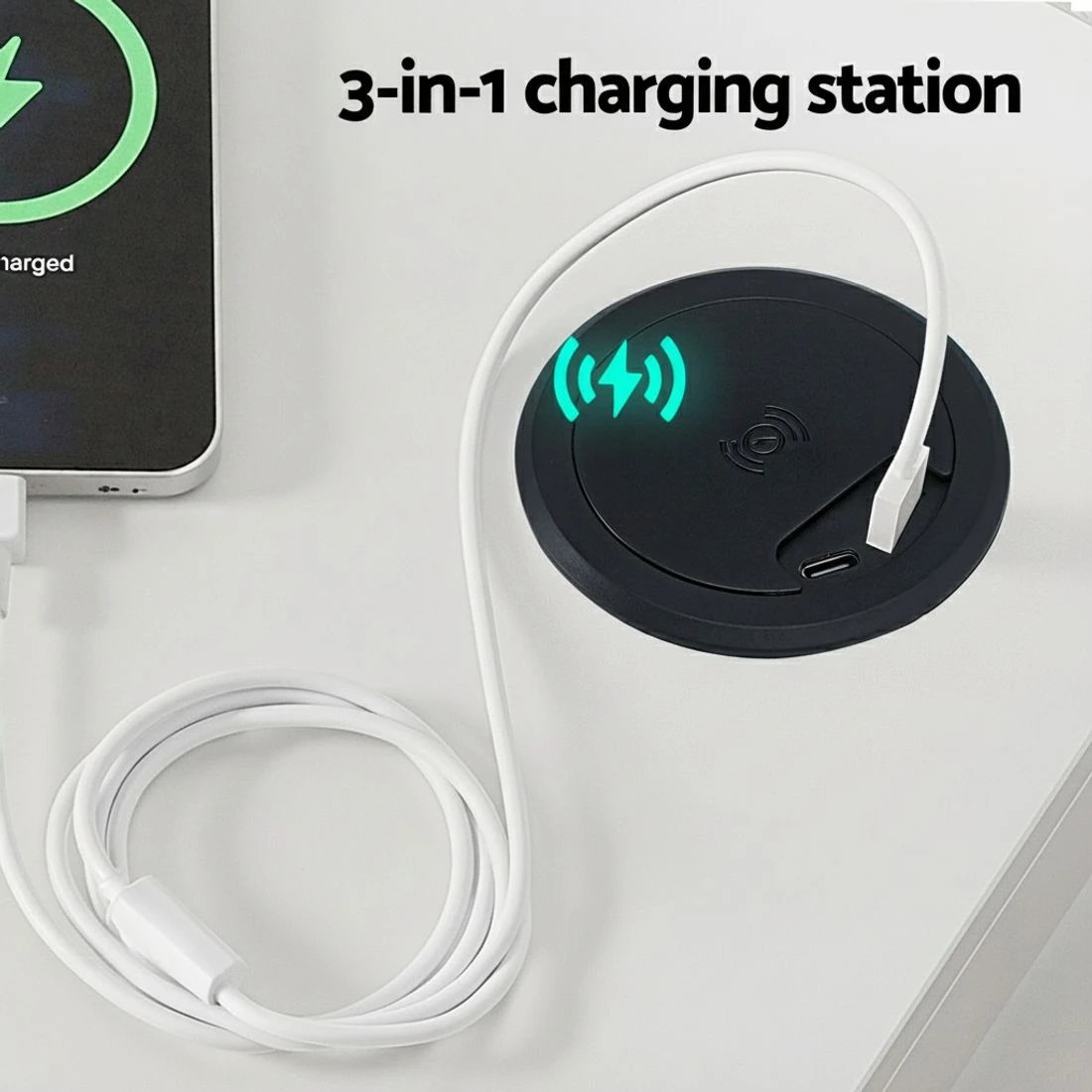 5 Artiss Buffet Sideboard Cabinet LED Clear Door Kitchen Storage Drawers - White, 5 of 6