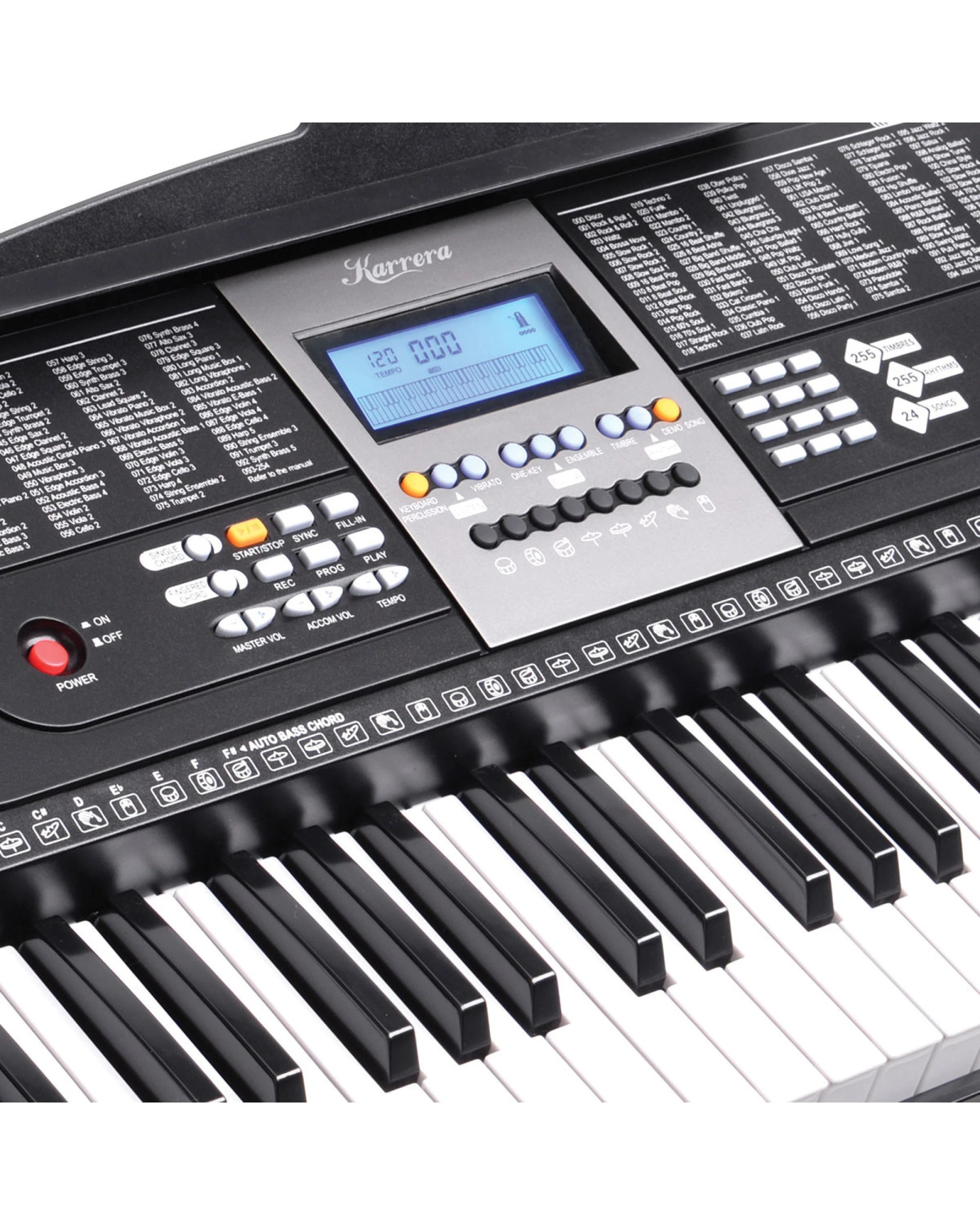 5 Karrera 61 Keys Electronic LED Keyboard Piano with Stand in Black - Black, 5 of 7