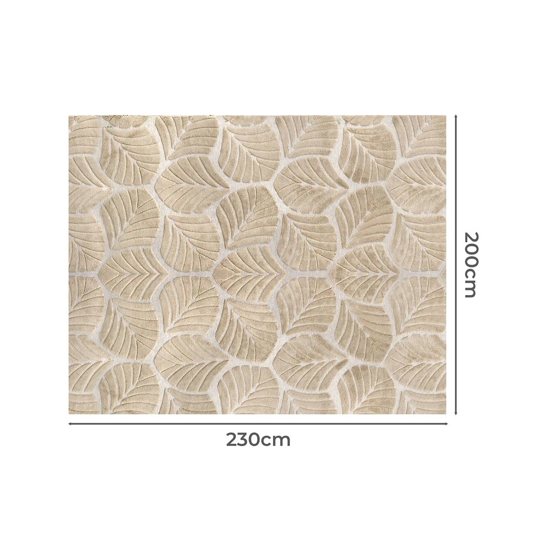 3 Marlow Machine Washable Floor Rug High-Low Textured Golden Leaf, 3 of 8