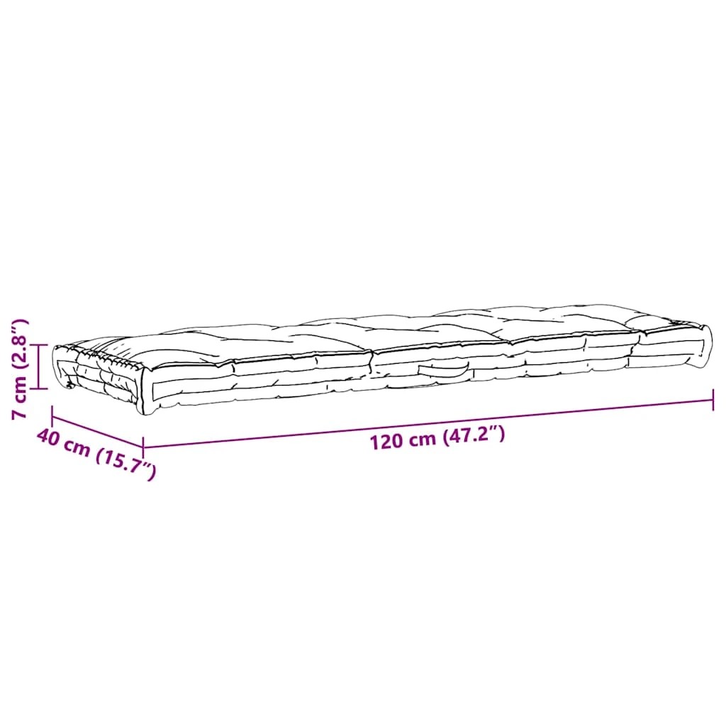 8 Vidaxl Pallet Floor Cushion Cotton - Beige, 8 of 8