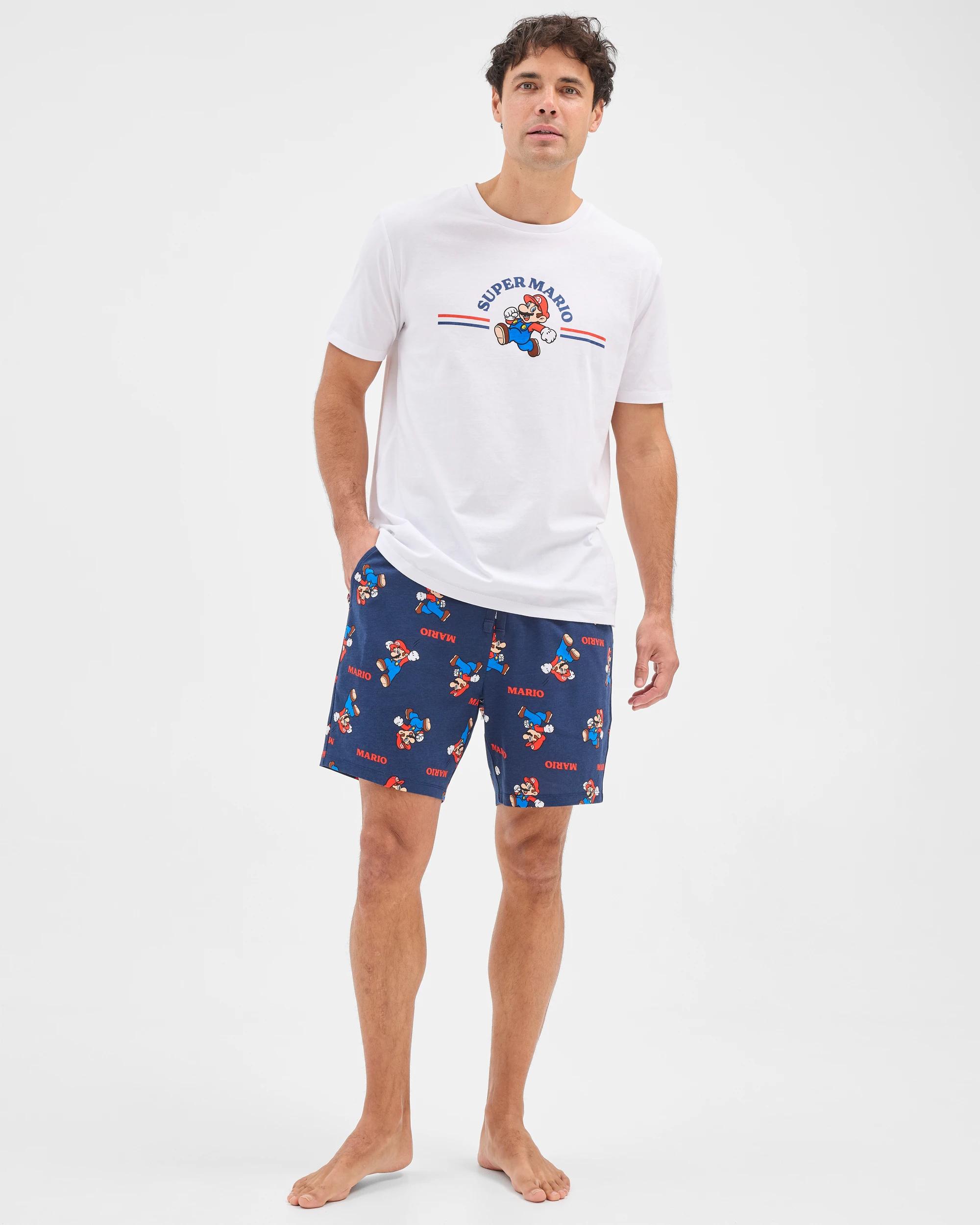 1 Licensed Super Mario Australian Cotton Pyjama Set MARIO CART WHITE, 1 of 7