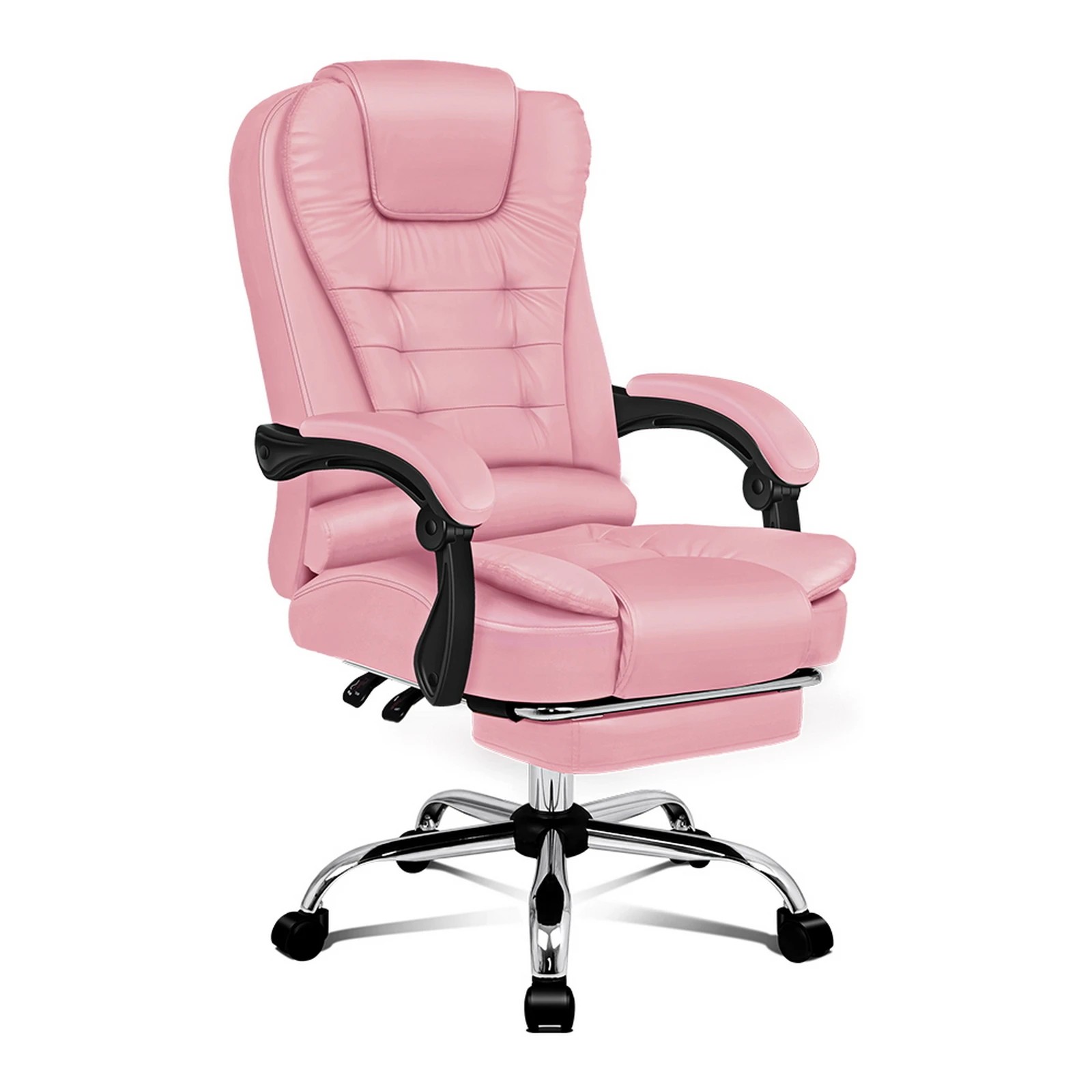 1 Alfordson Office Chair Gaming Executive Computer Racer Footrest PU Leather Seat - Pink, 1 of 10