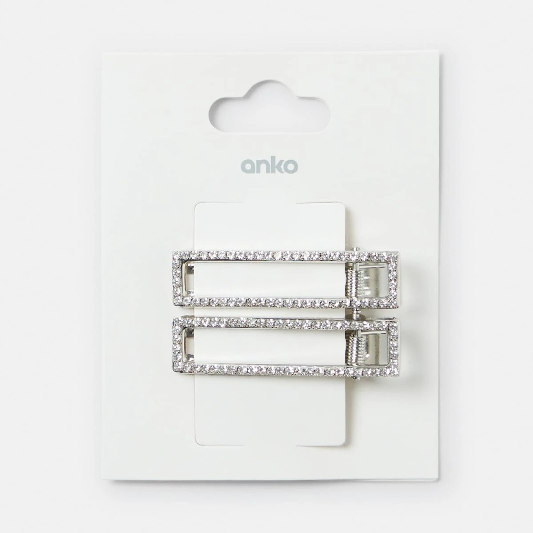 4 Silver Tone Sparkle Side Hair Clips, 4 of 4