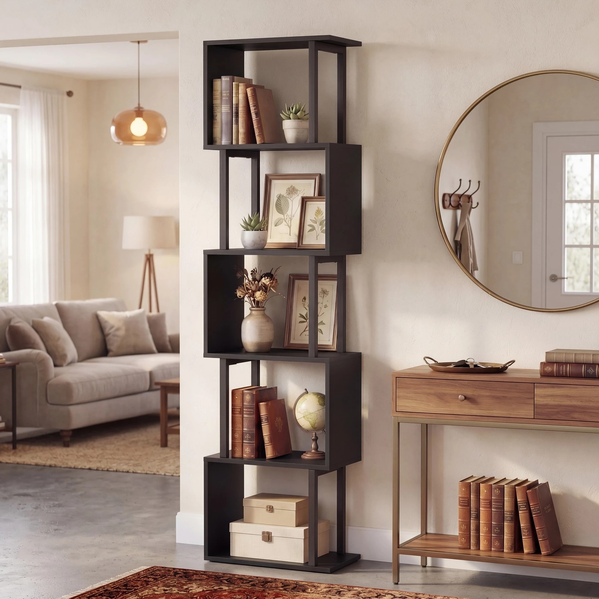 2 Costway 5-Tier Bookshelf 147cm S Bookcase Metal Shelving Unit Home Office Display Shelf - Black, 2 of 4