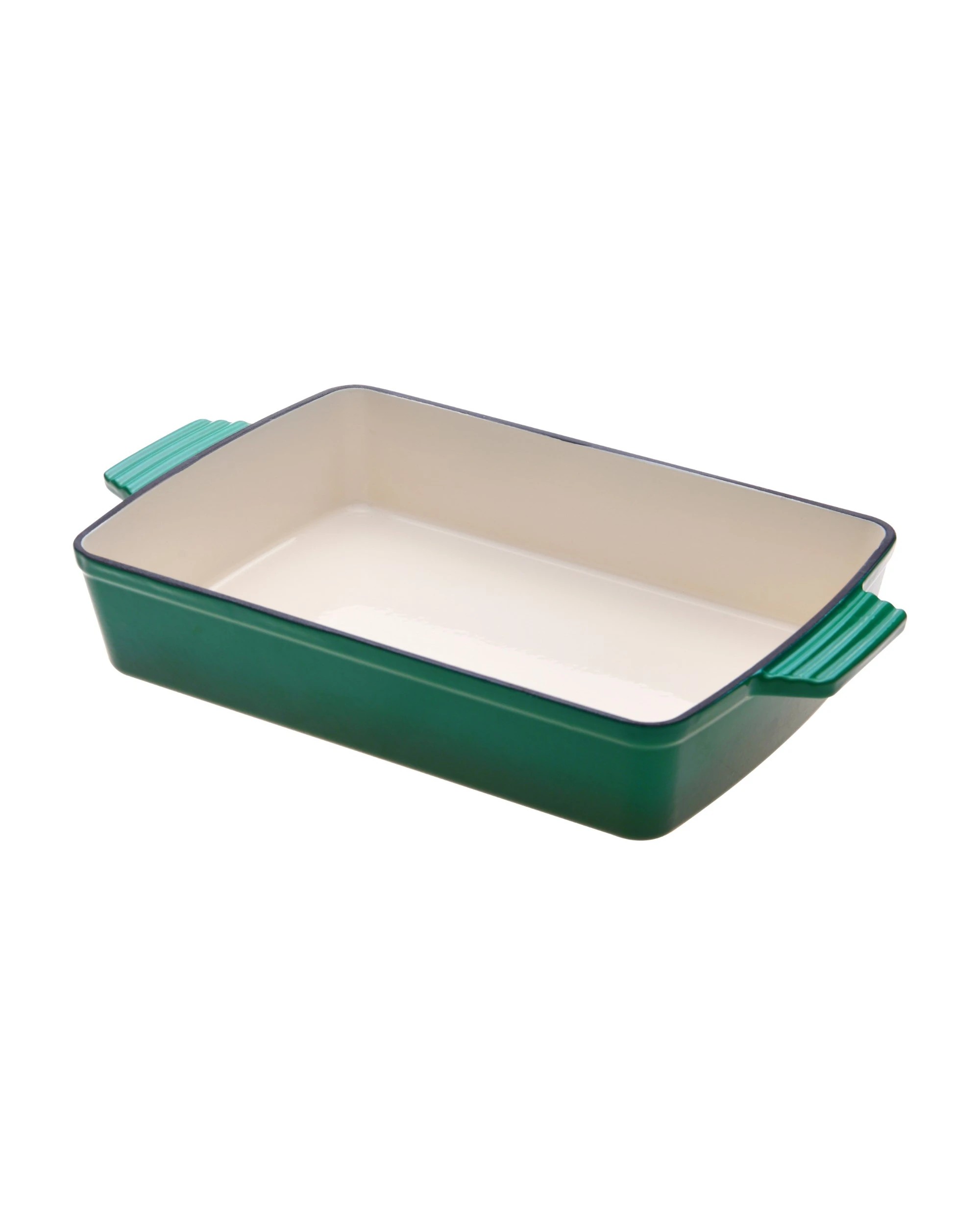 3 Gourmet Kitchen Enamelled Cast Iron Rectangular Baking Pan 33cm - Eden Green, 3 of 7