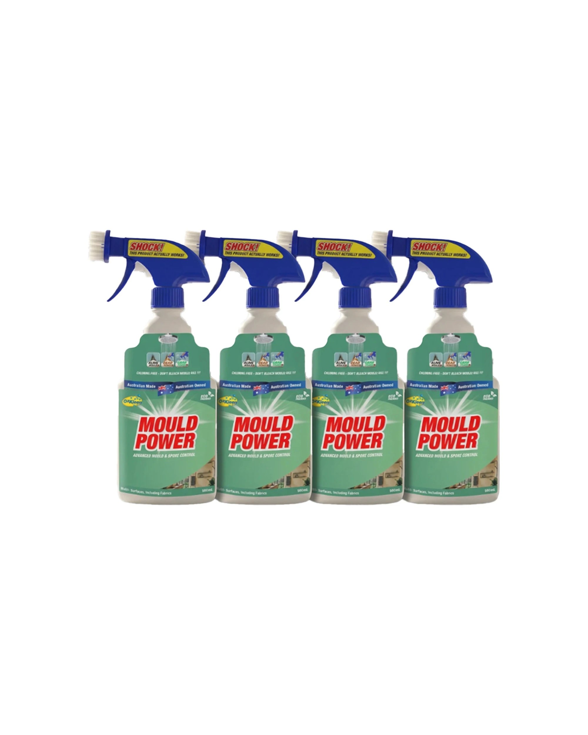 1 OzKleen Mould Power 4 Pack 500ml - Mould Remover and Preventative Formula - Green, 1 of 1