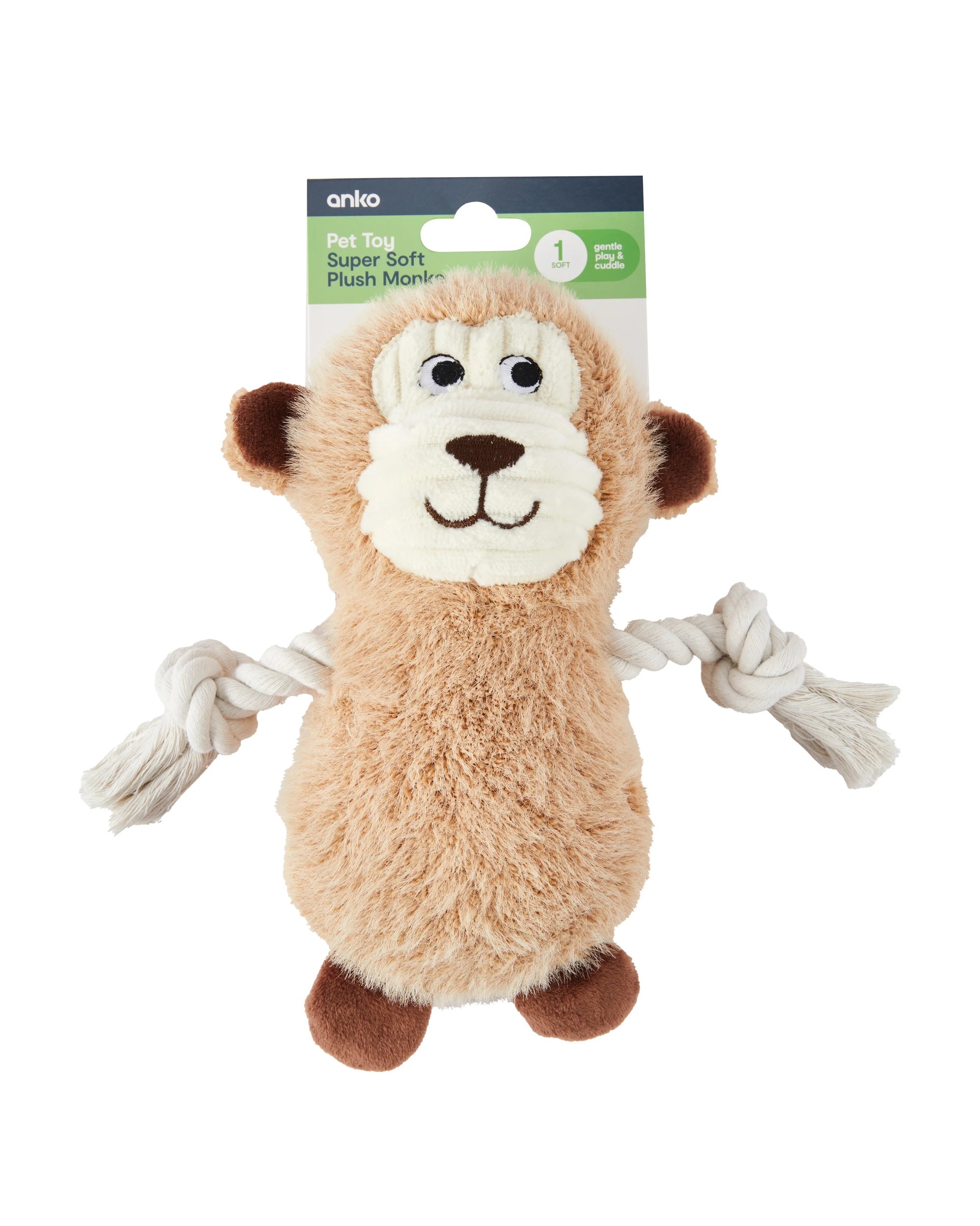 4 Pet Toy Super Soft Plush - Monkey, 4 of 4