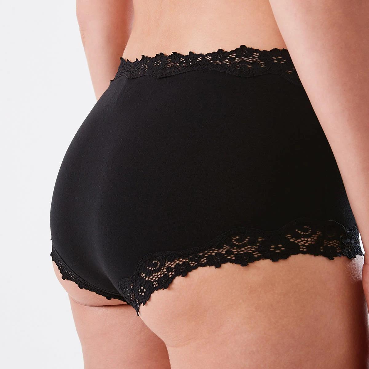7 3 Pack Cotton Lace Trim Full Briefs Sc Lf Bk, 7 of 8