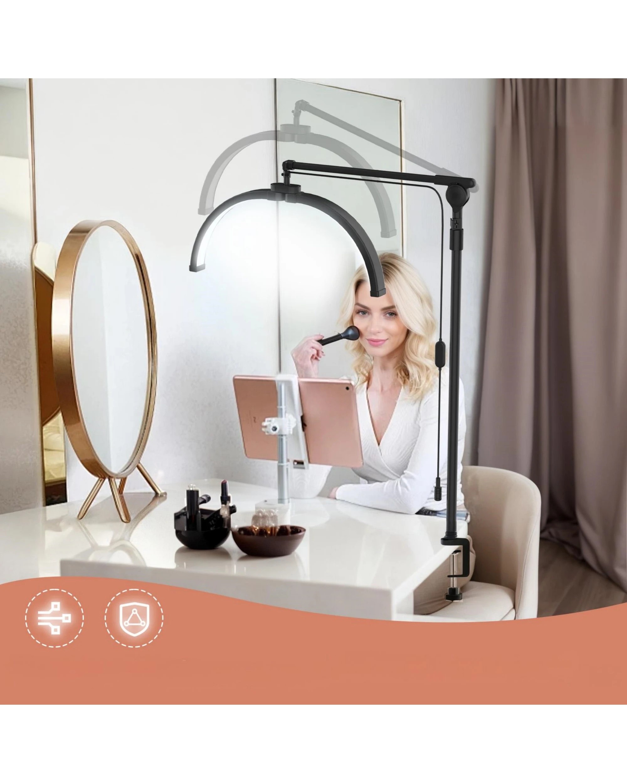 7 Advwin Lash Light Half Moon with Phone Holder, 7 of 8