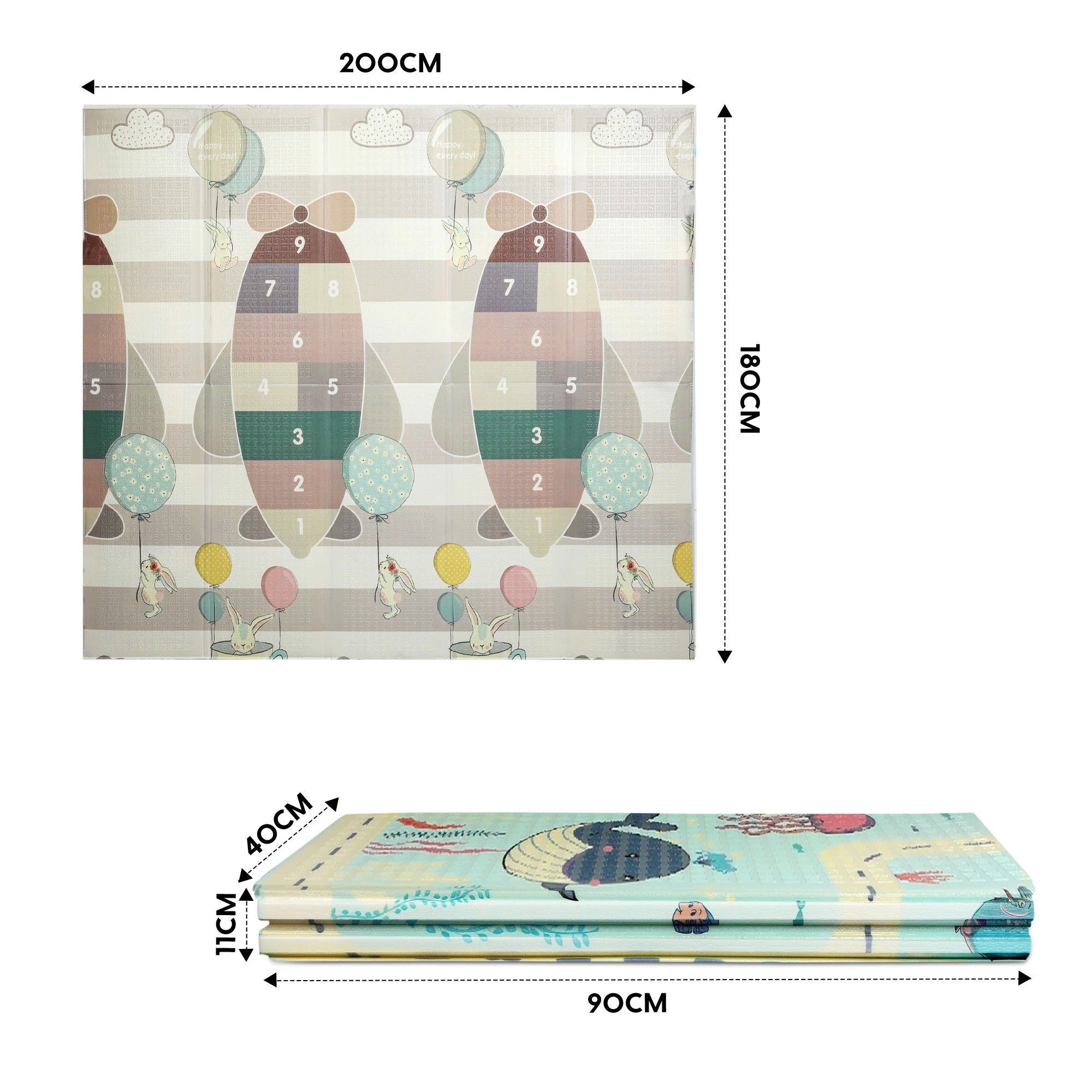 3 Bopeep Kids Foldable Play Mat Xpe Foam 1.8x2m, 3 of 6