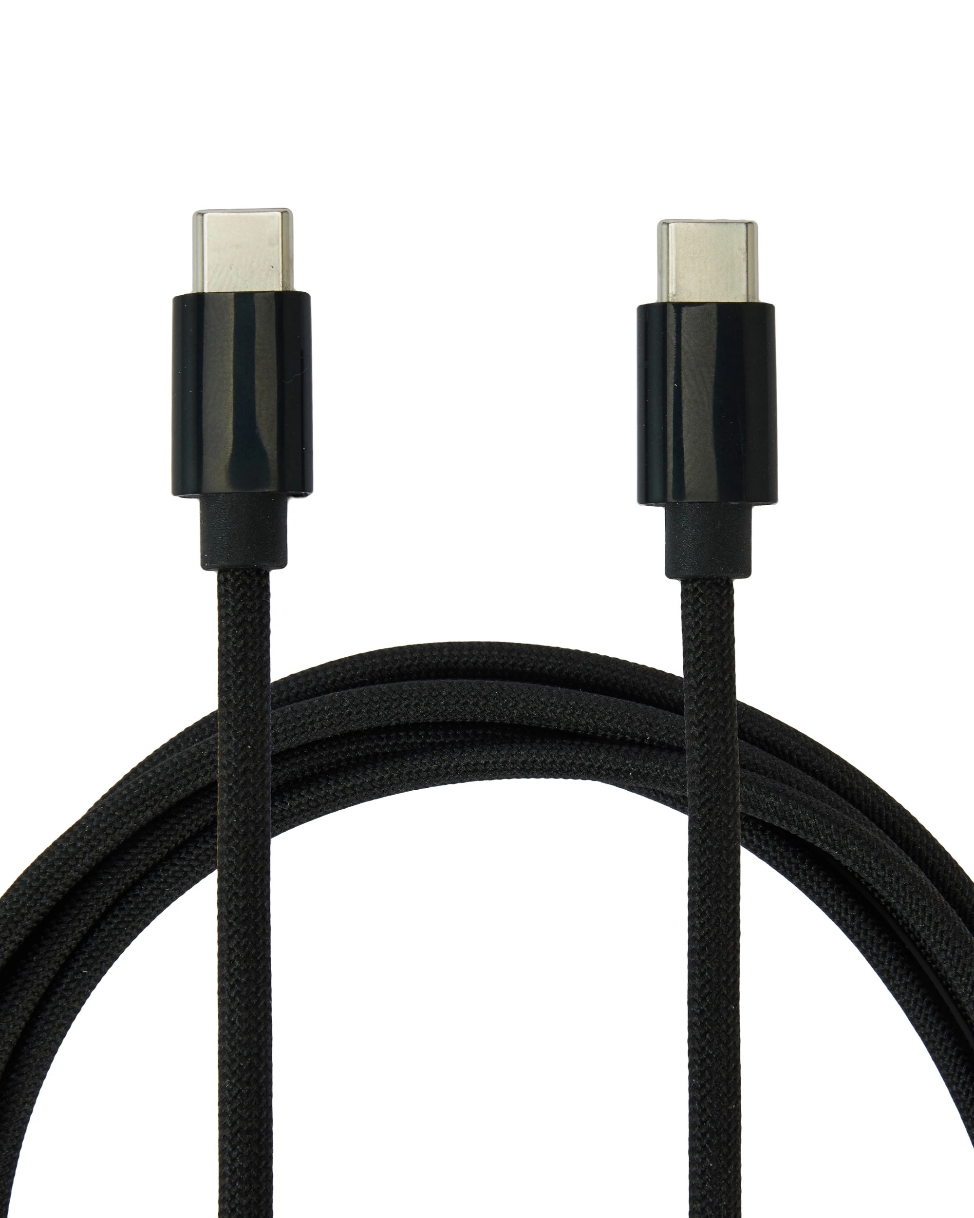 1 Braided USB-C to USB-C Cable - 2m, Black, 1 of 4