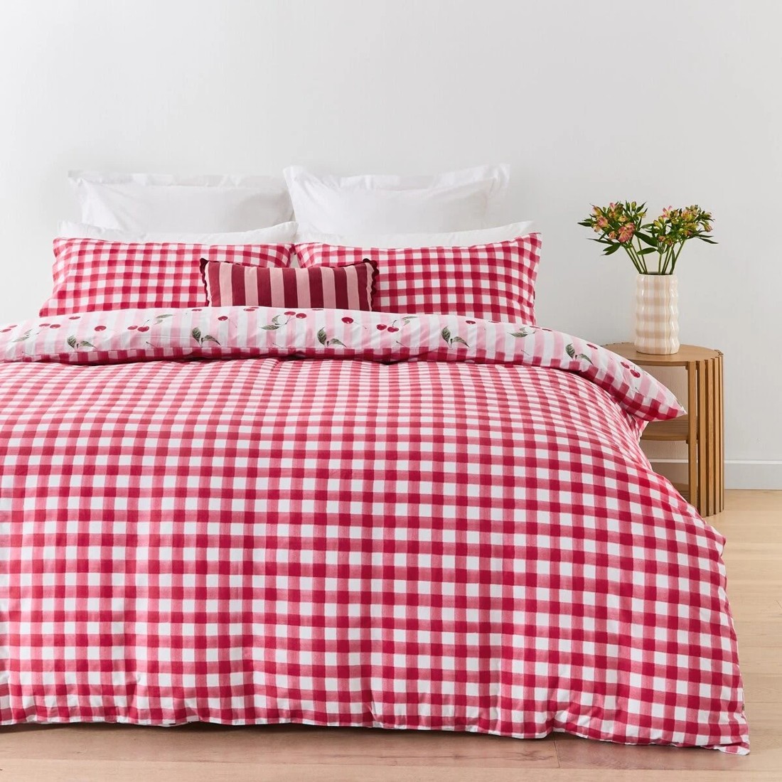 2 Cherry Cotton Rich Reversible Quilt Cover Set - Queen Bed, 2 of 7