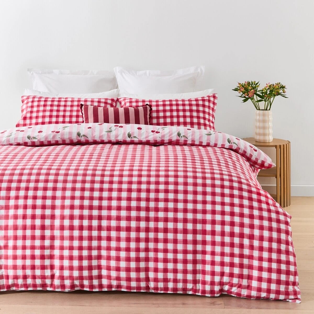 2 Cherry Cotton Rich Reversible Quilt Cover Set - Queen Bed, 2 of 7