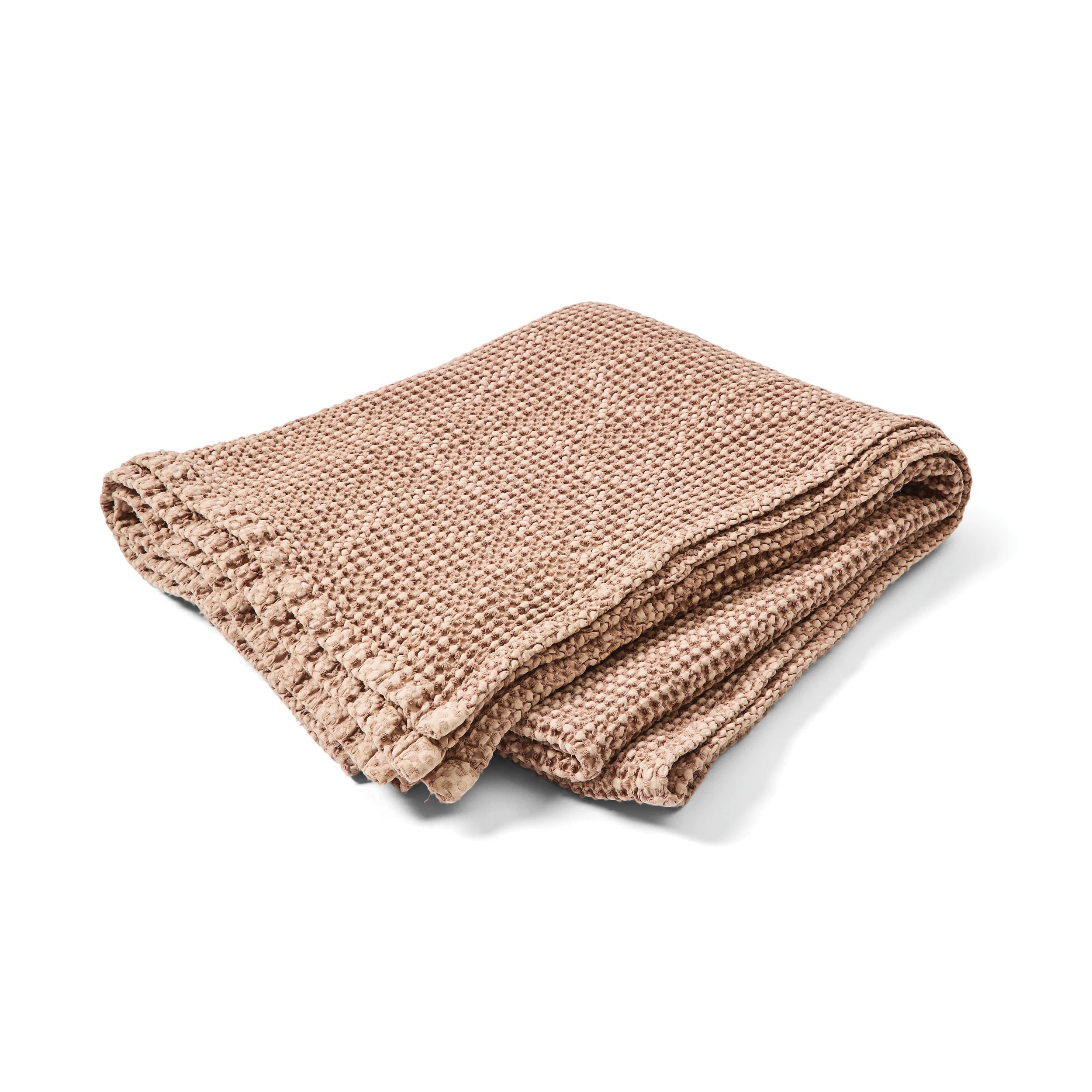 3 Stonewashed Cotton Waffle Throw - Tan, 3 of 6