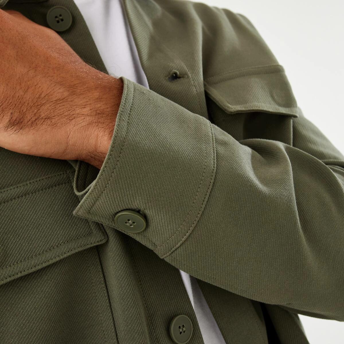 7 Long Sleeve Textured Knit Shirt Khaki, 7 of 8