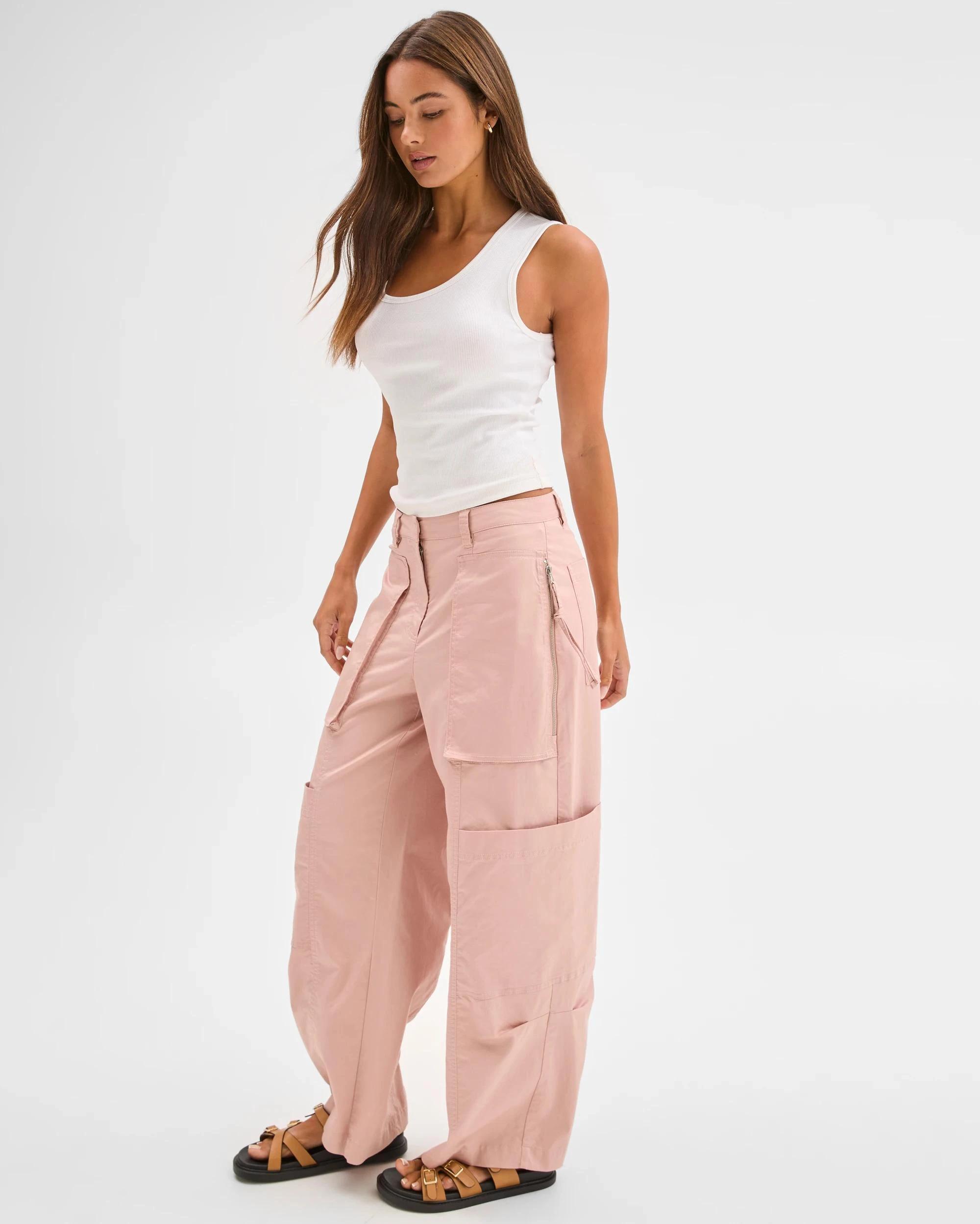 5 Lily Loves Australian Cotton Blend Utility Cargo Pants BLUSH PINK, 5 of 6