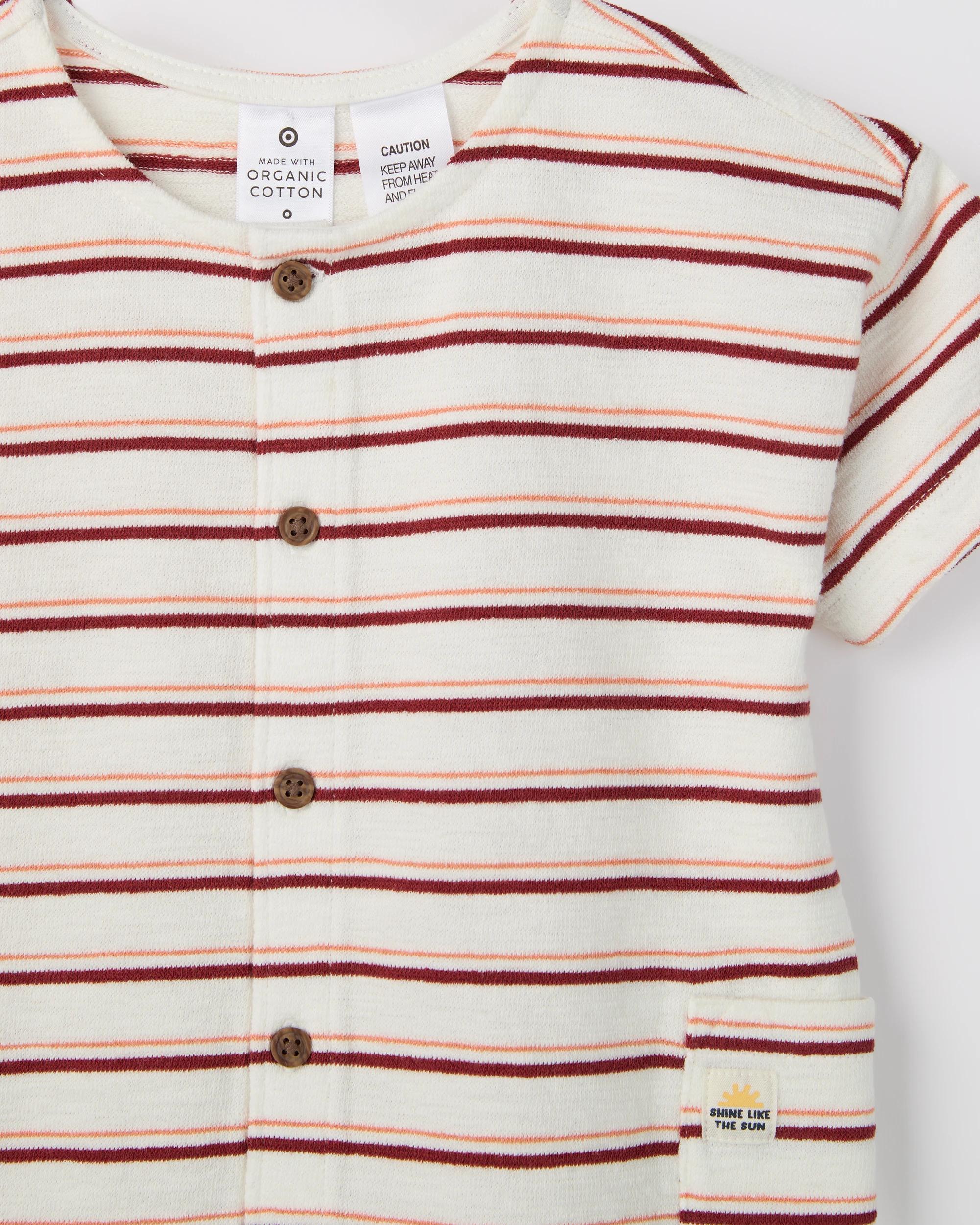 2 Target Baby Baby Organic Cotton Romper STRIPE, 2 of 3