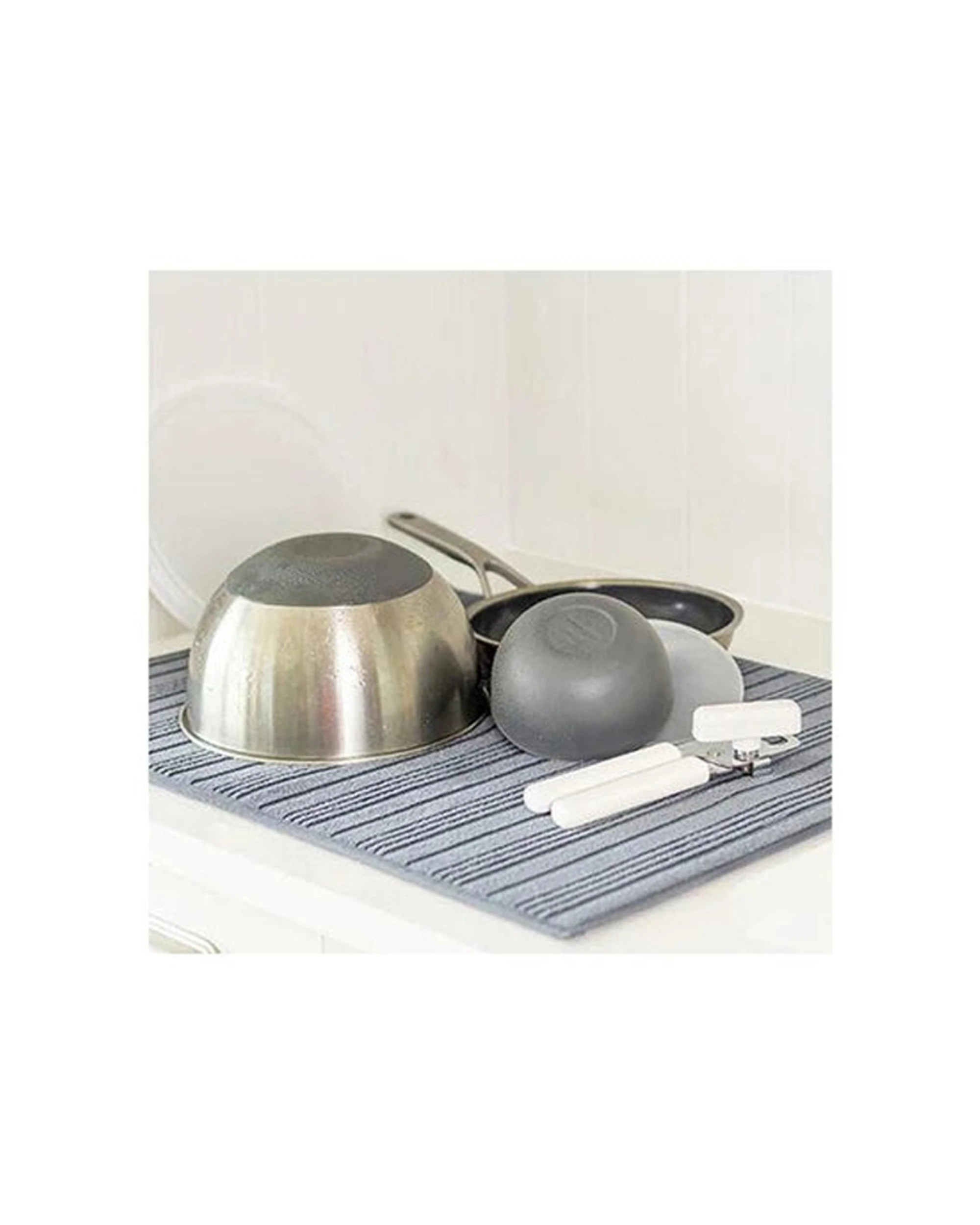 3 SIR JOHN'S GIFTS 2pc KitchenAid Reversible Drying Mats Set - Grey, 3 of 4