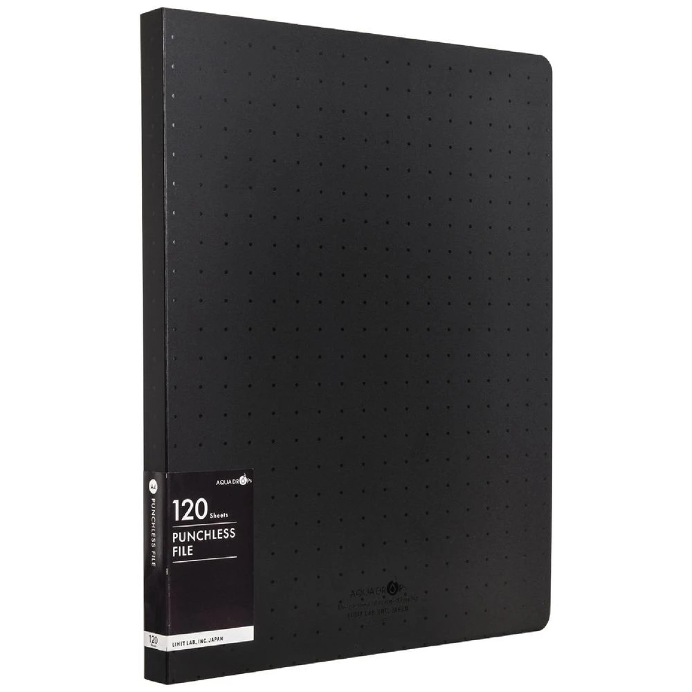 1 Aqua Drops A4 Punchless File Black, 1 of 5