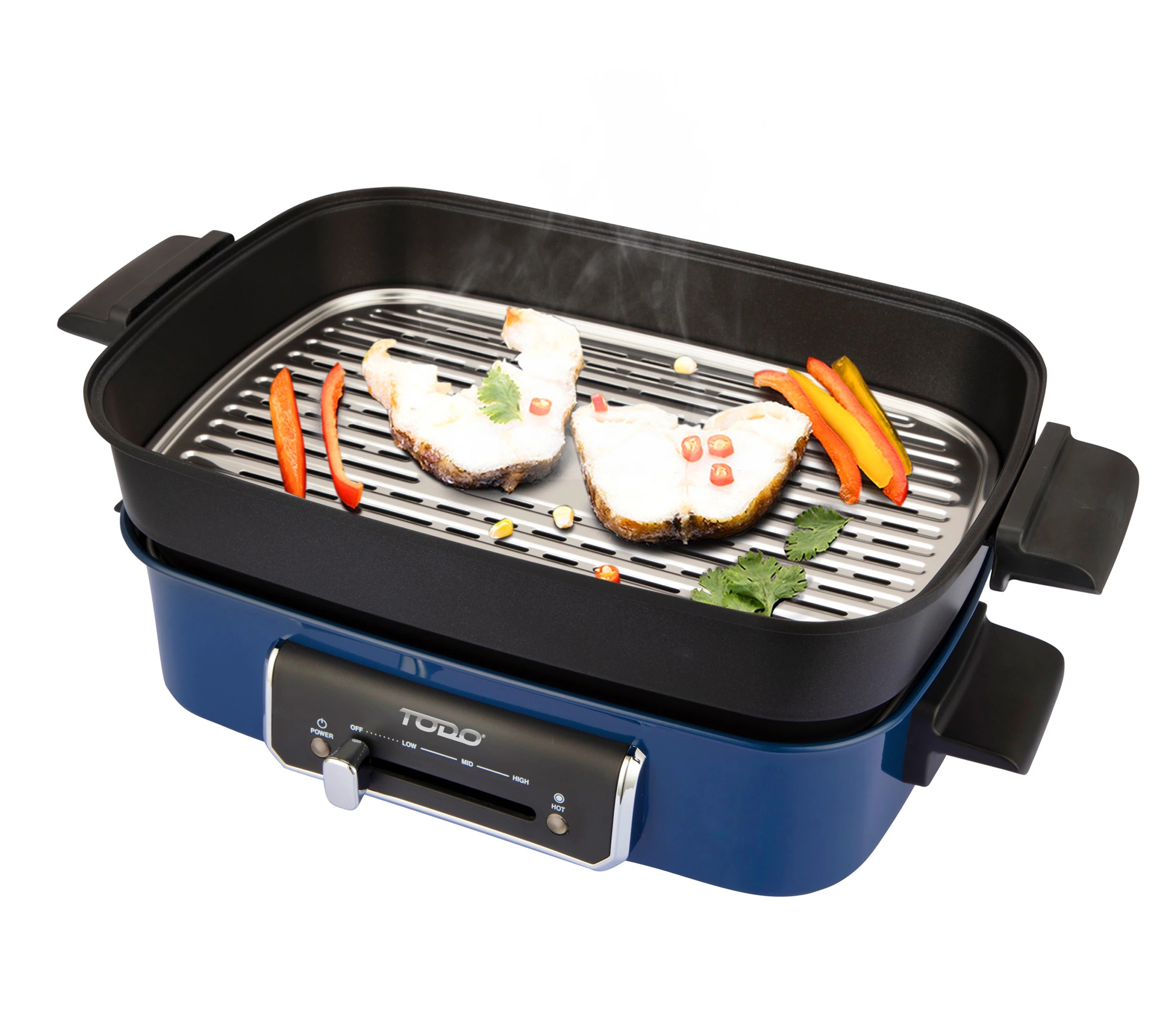 3 TODO 1400W 3-in-1 Electric Multifunction Cooking Pot BBQ Grill Pan Hot Pot, 3 of 9