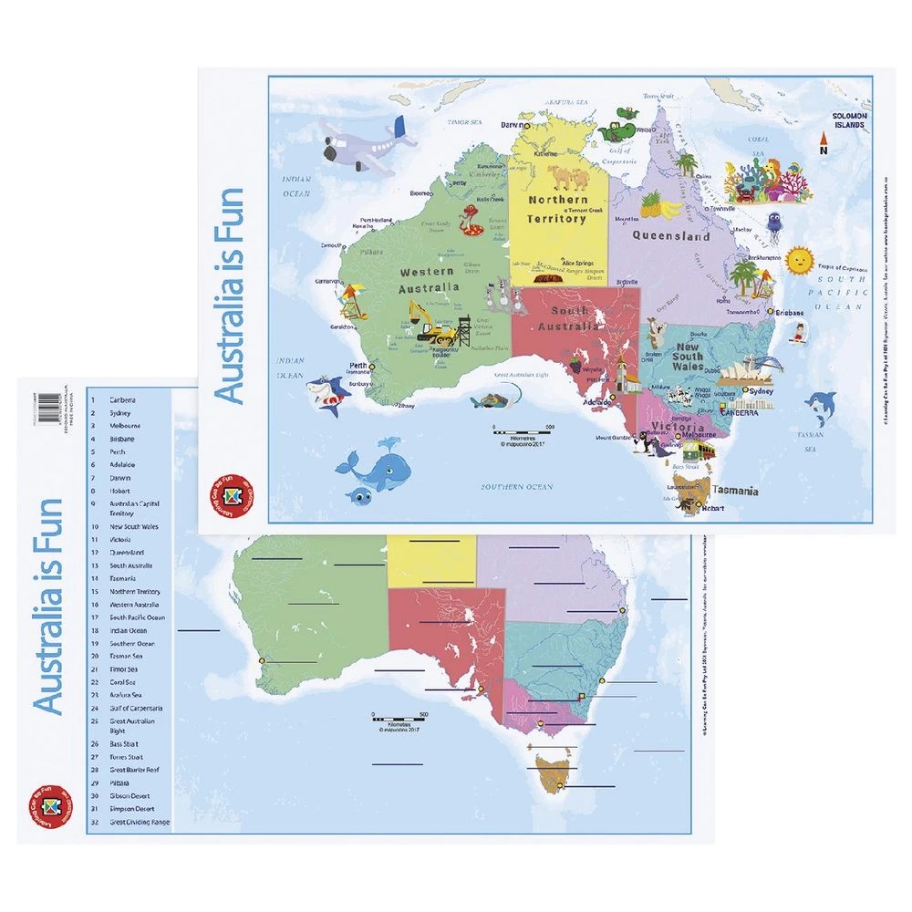3 Learning Can Be Fun Australia Is Fun Double-sided Wall Chart, 3 of 3