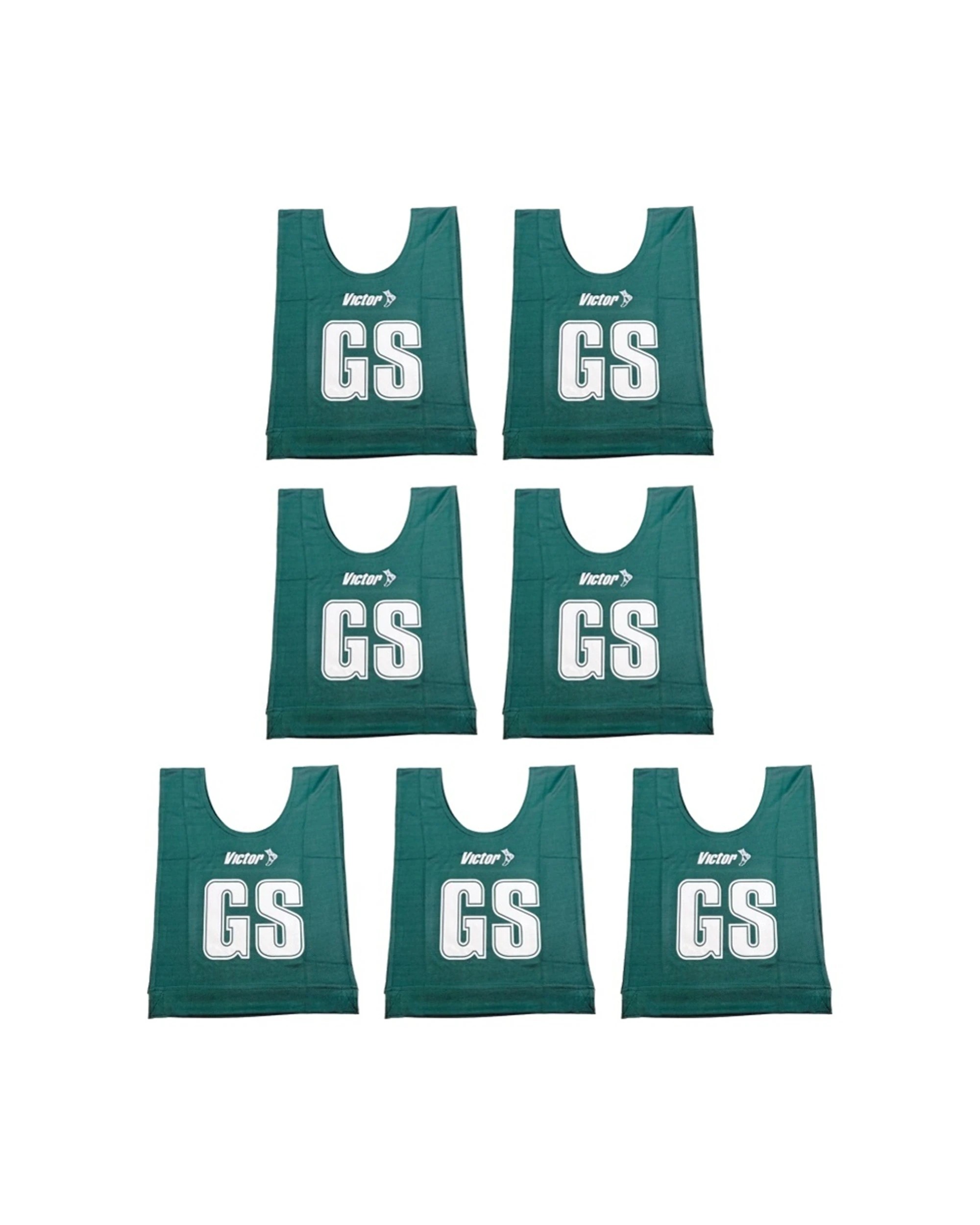 1 Victor Sports 7pc Bibs Netball Junior Breathable Honeycomb Polyester Bottle - Green, 1 of 2