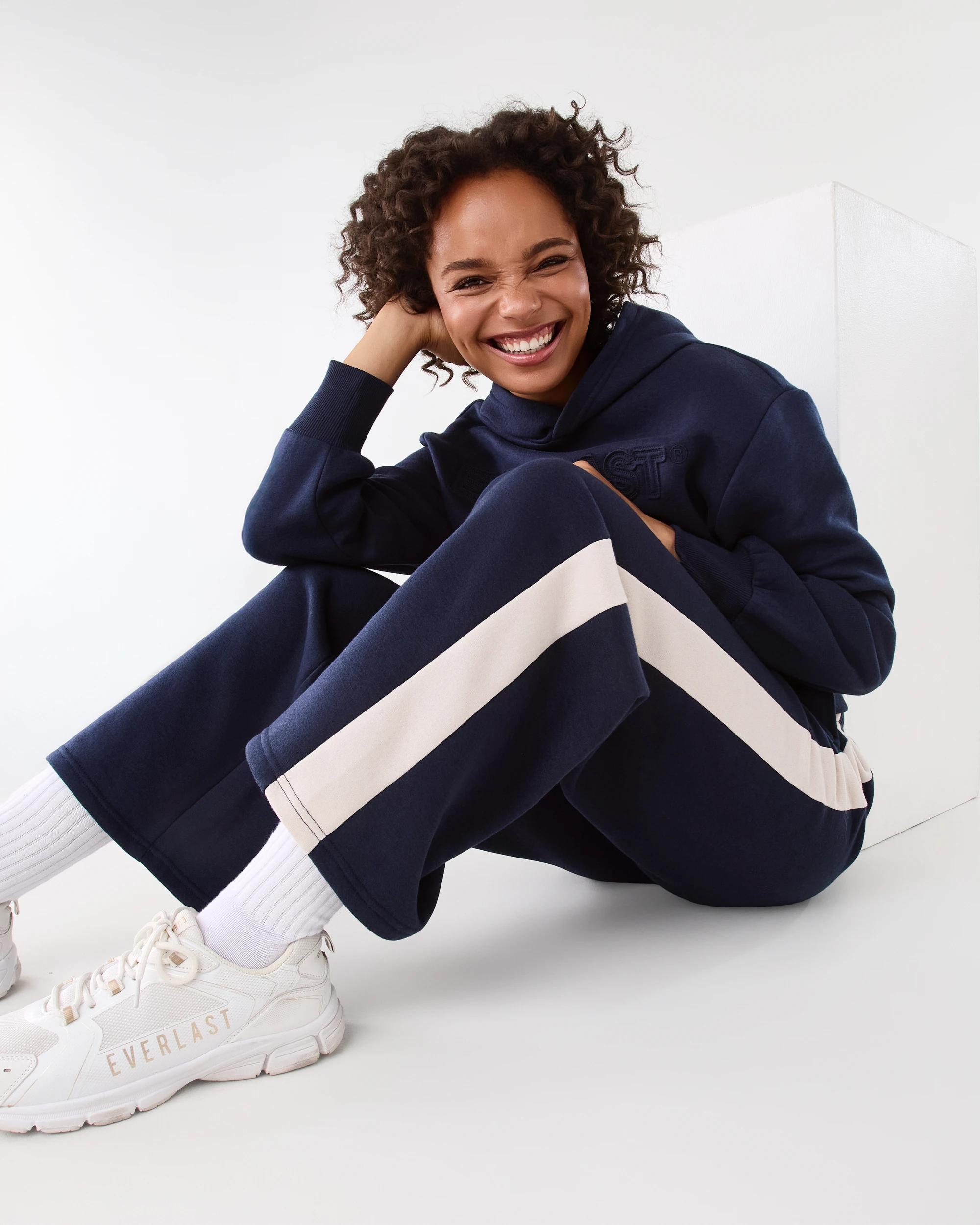 8 Everlast Womens Panel Wide Leg Trackpants Mood Indgo, 8 of 9