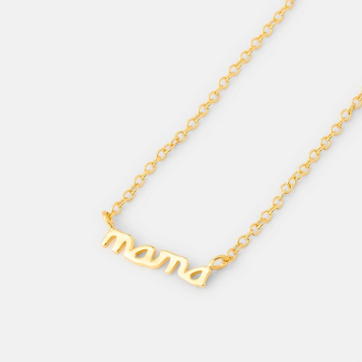 1 Mother's Day Gold Plated Sterling Silver 'Mama' Necklace Gold, 1 of 4