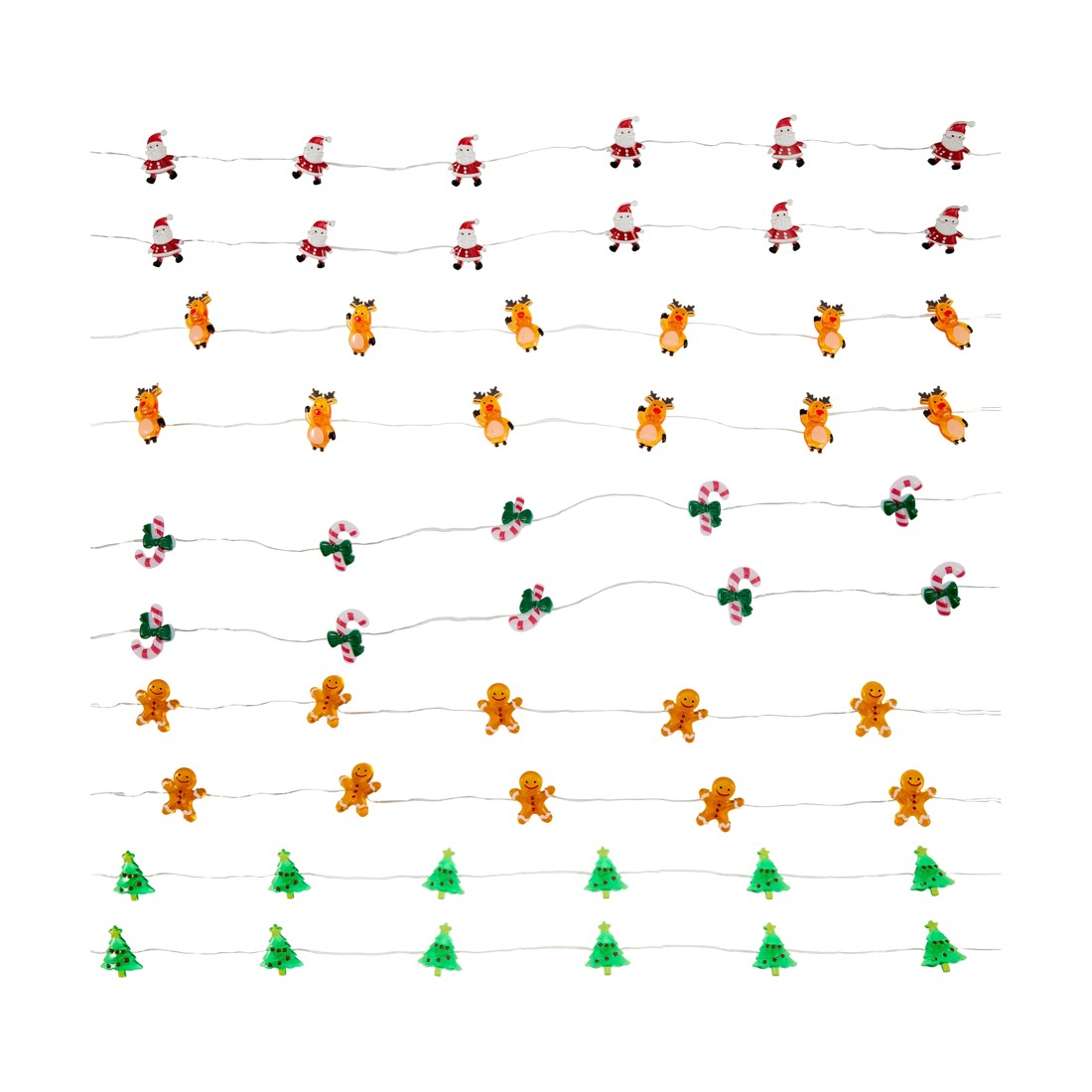 3 Battery Operated 30 LED Novelty Wire String Lights - Assorted, 3 of 7