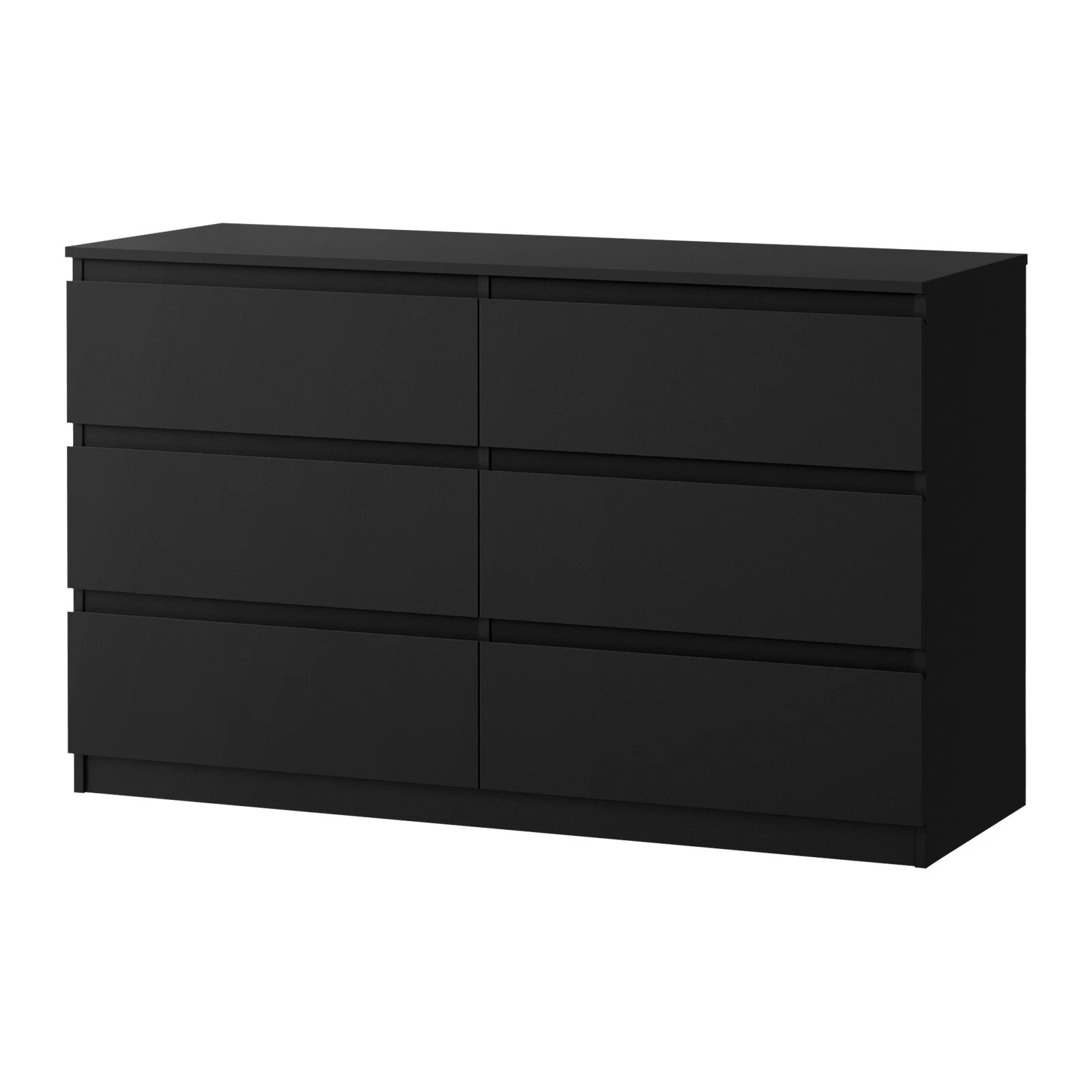 1 Oikiture 6 Chest of Drawers Lowboy Storage Cabinet Dresser Table - Black, 1 of 9