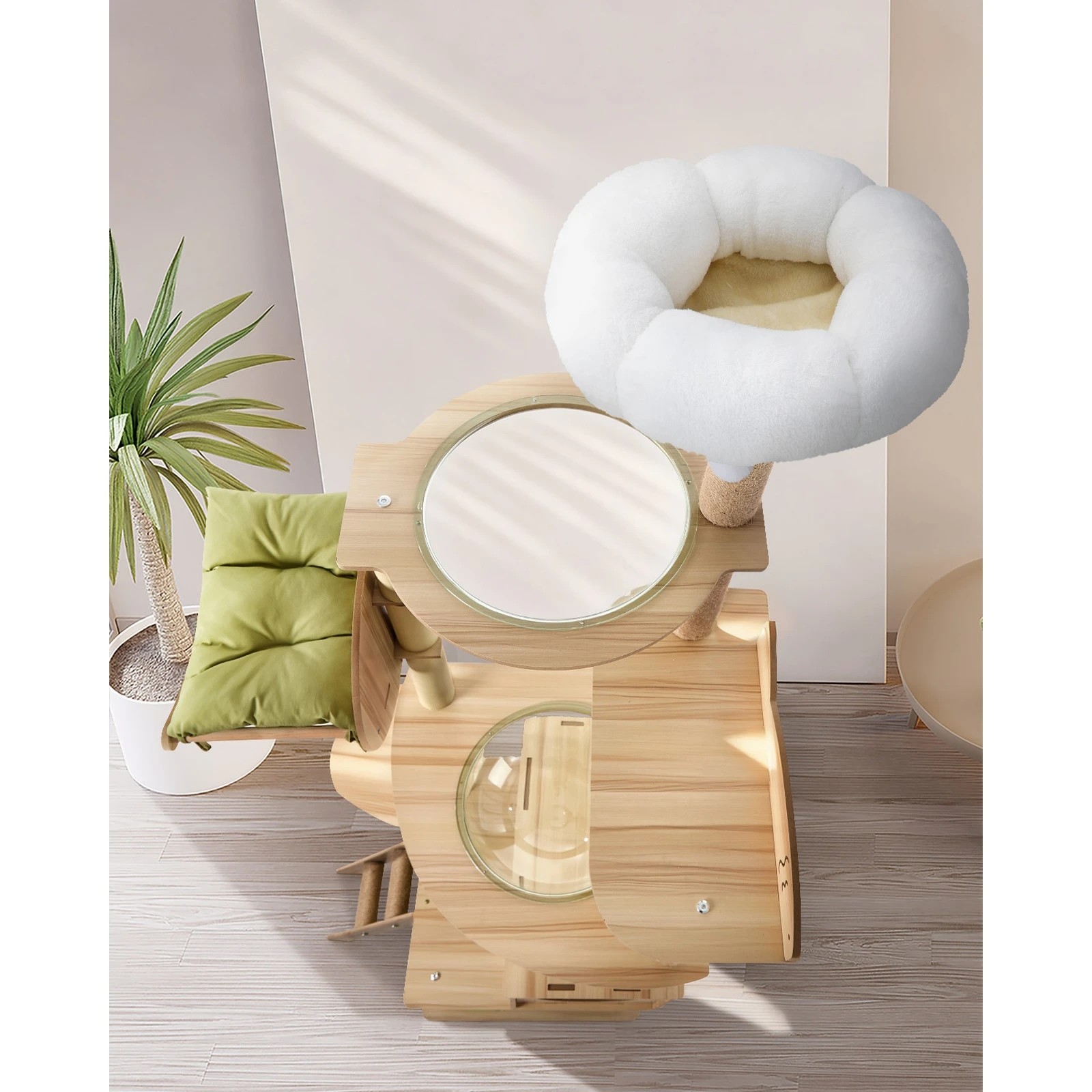 3 Alopet Cat Tree Tower Scratching Post Scratcher 196cm Condo House Bed Furniture
 - natural, 3 of 10