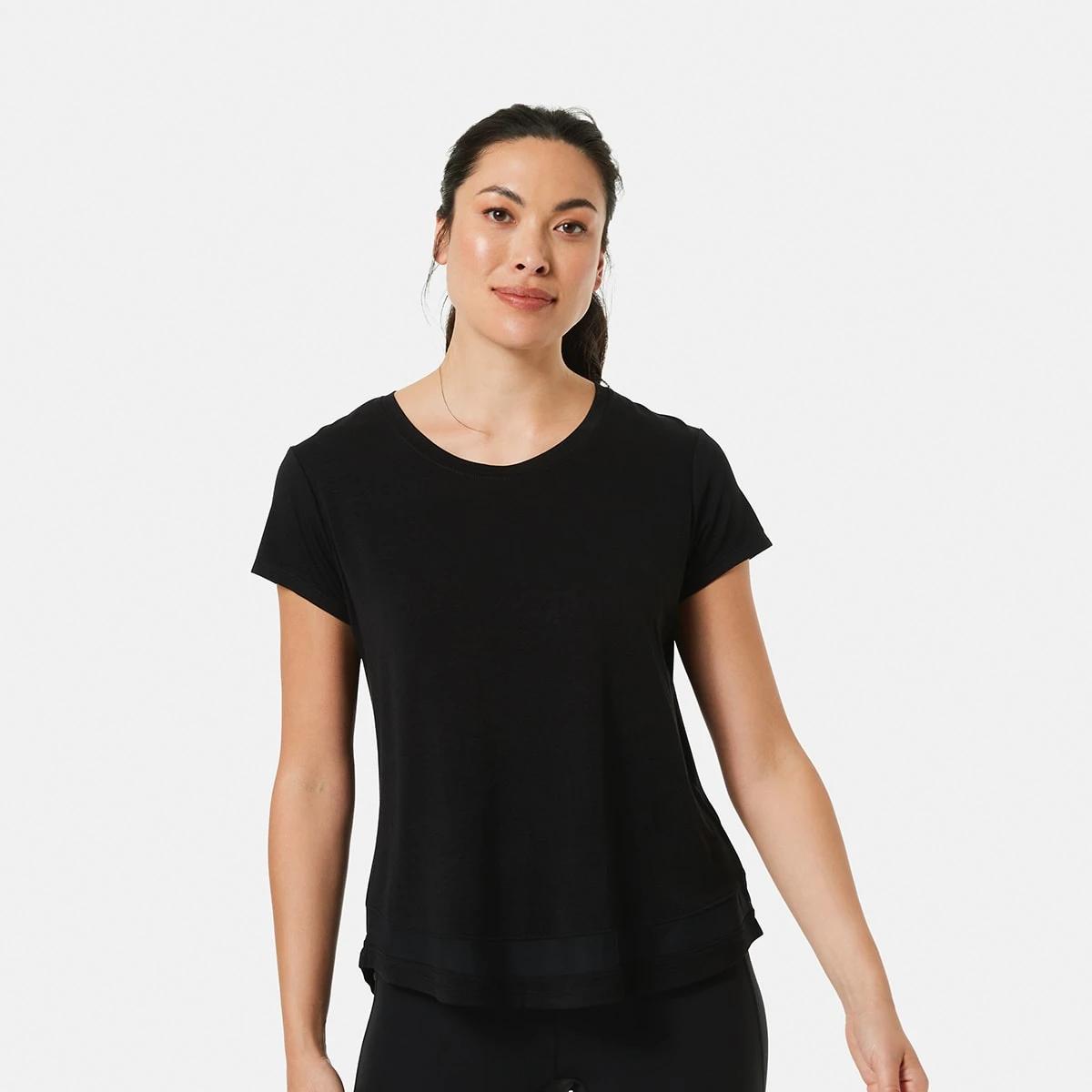 1 Active Womens Short Sleeve Mesh T-shirt BLACK, 1 of 6