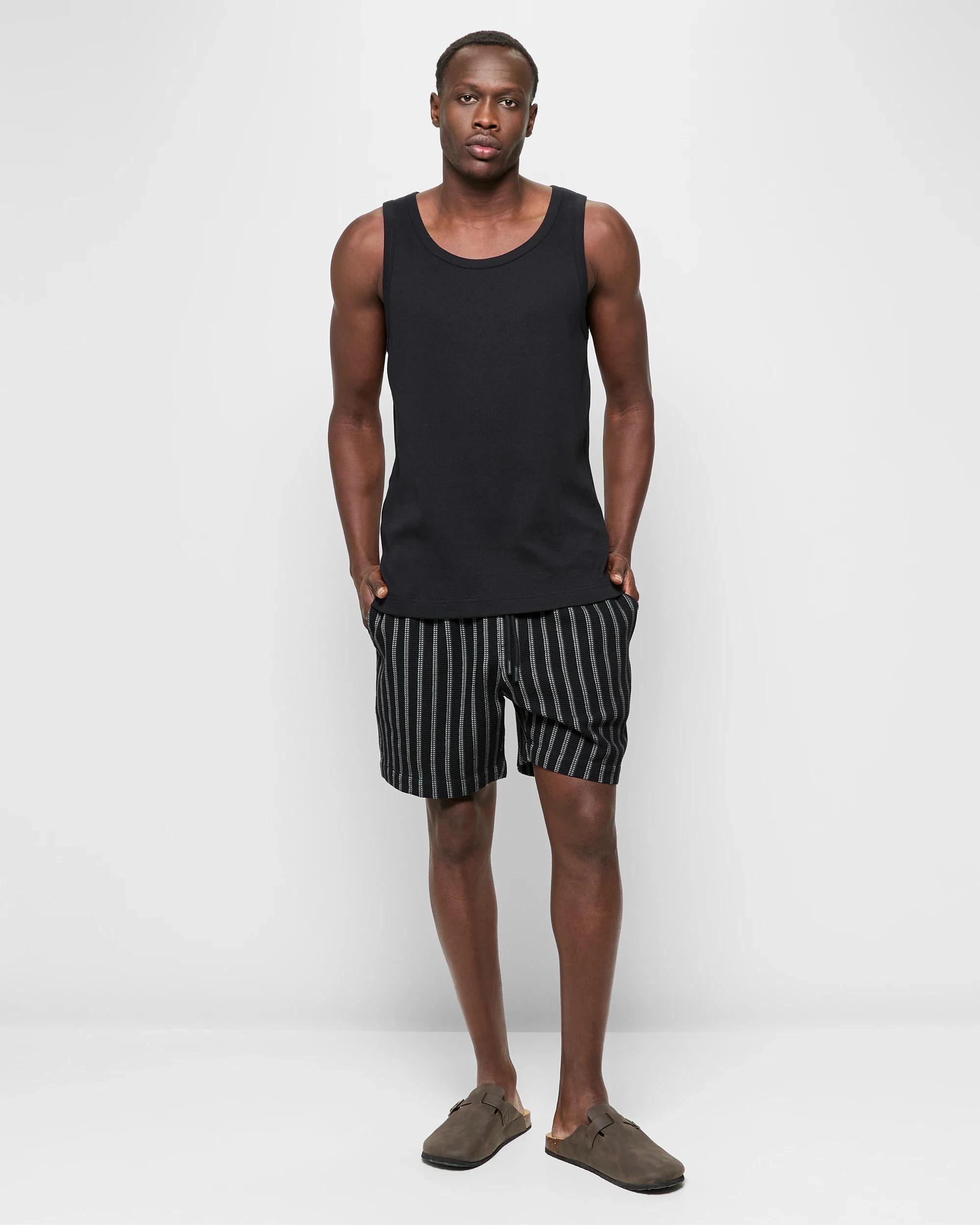 2 Australian Cotton Textured Shorts - Commons BLACK, 2 of 5