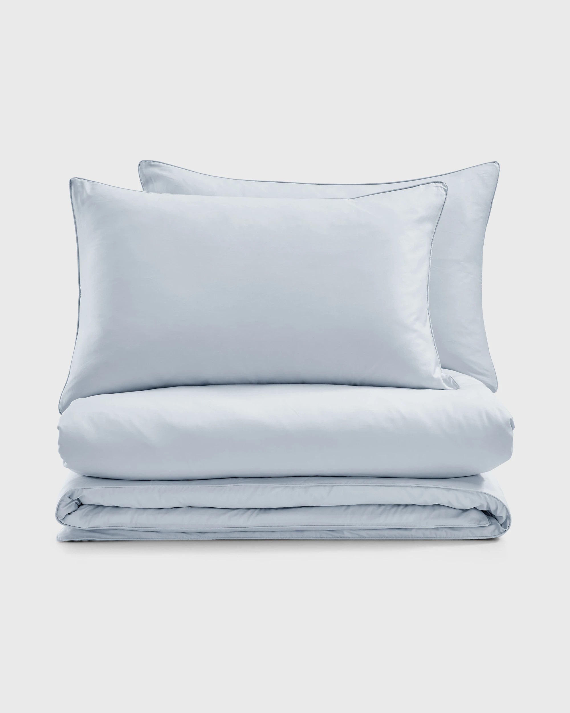7 Dreamaker 400TC Premium Cotton Sateen Piped Quilt Cover Set - Single Bed - Sky, 7 of 10