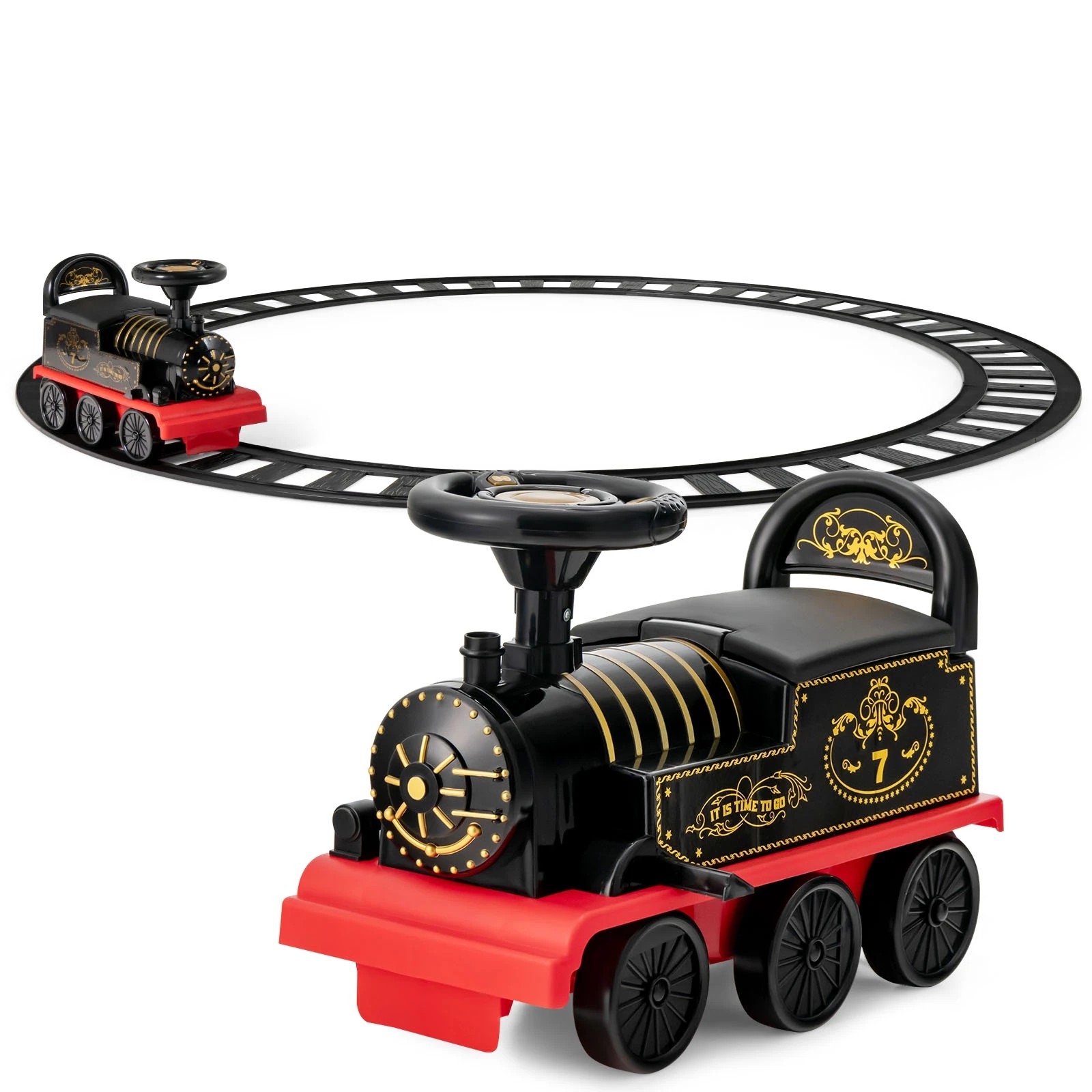 1 Costway Ride On Car Motorized Train Electric Toy Train, 1 of 5