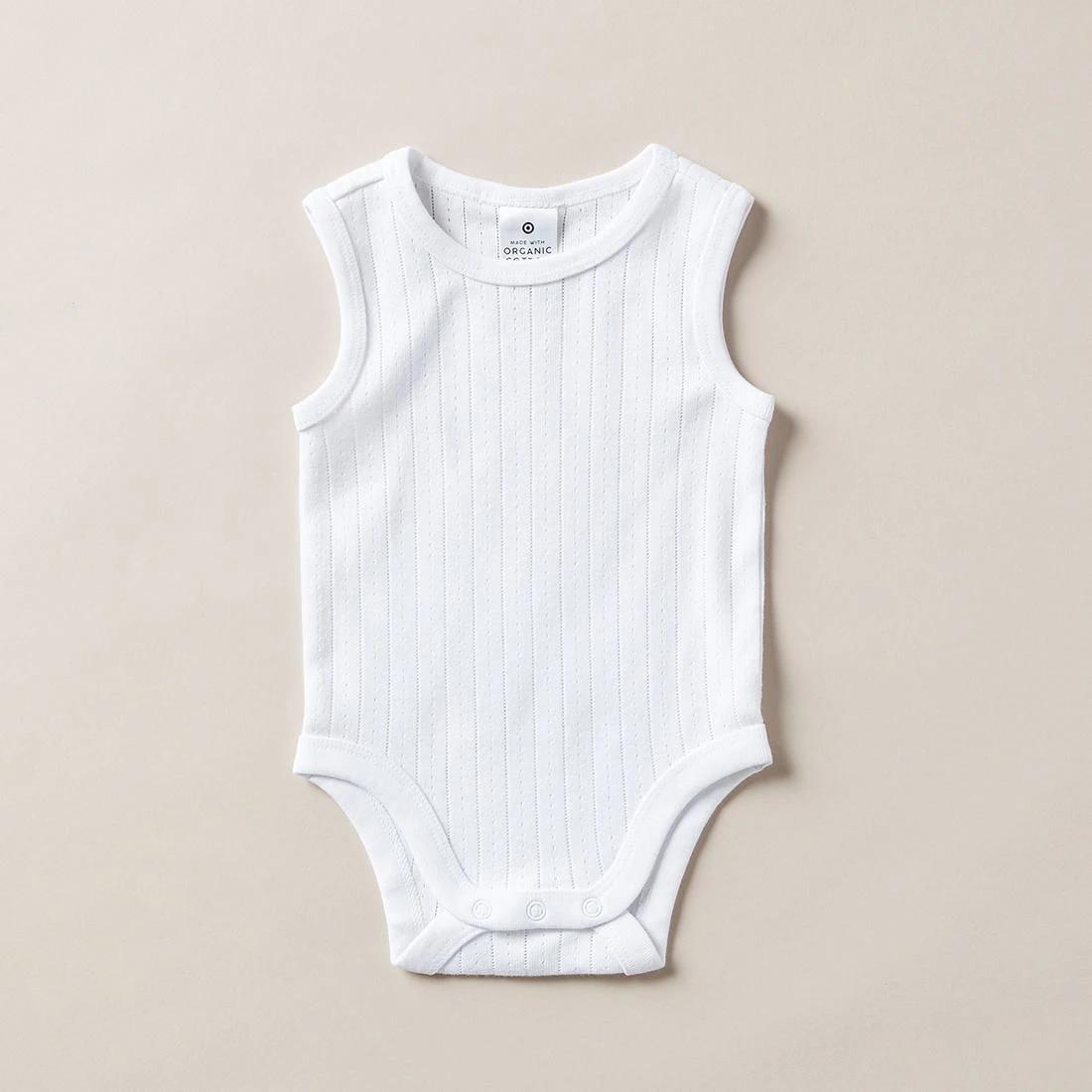 1 Target Baby Organic Cotton Pointelle Bodysuit WHITE, 1 of 3