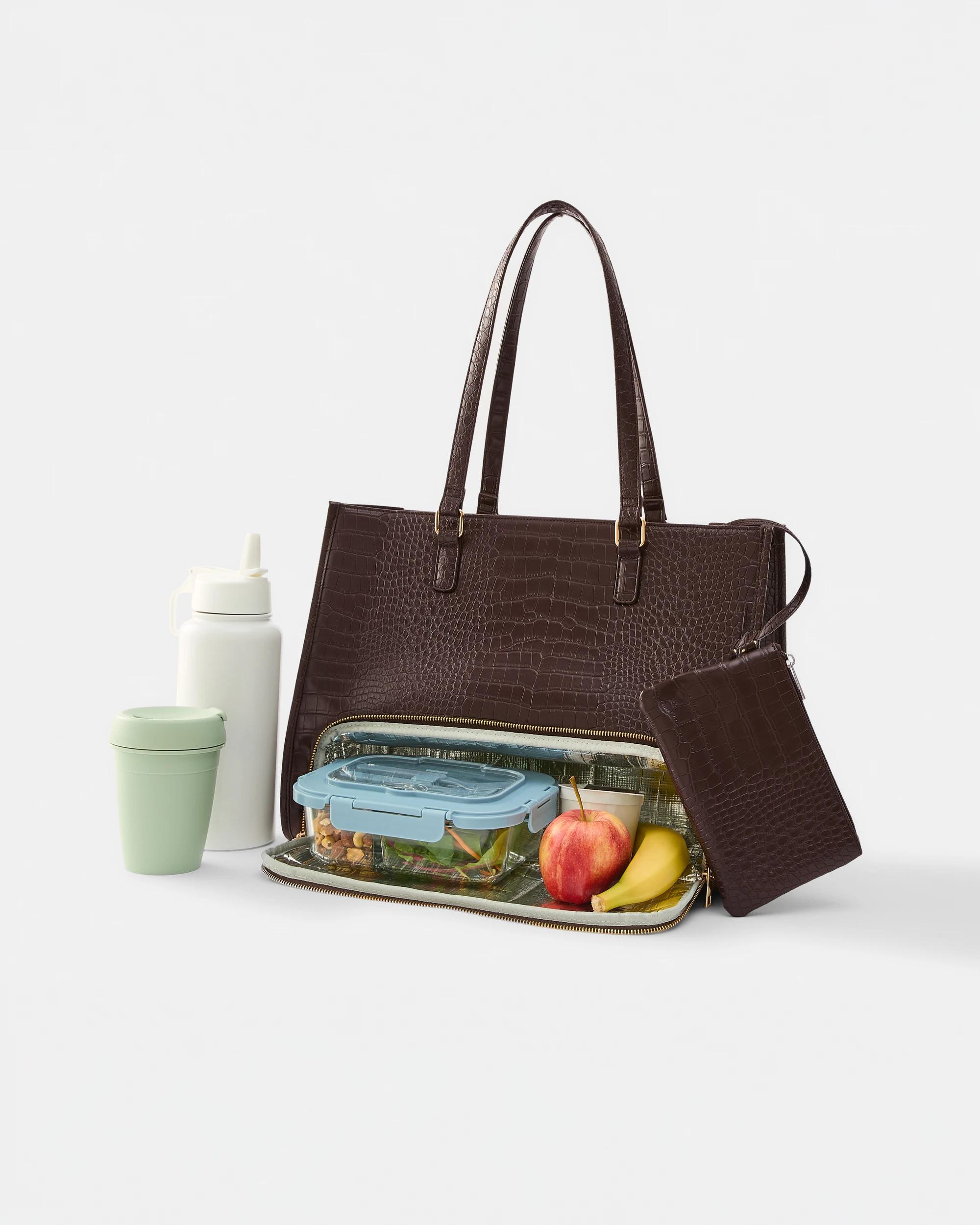 9 2-in-1 Work Tote Bag Deep Fudge, 9 of 10