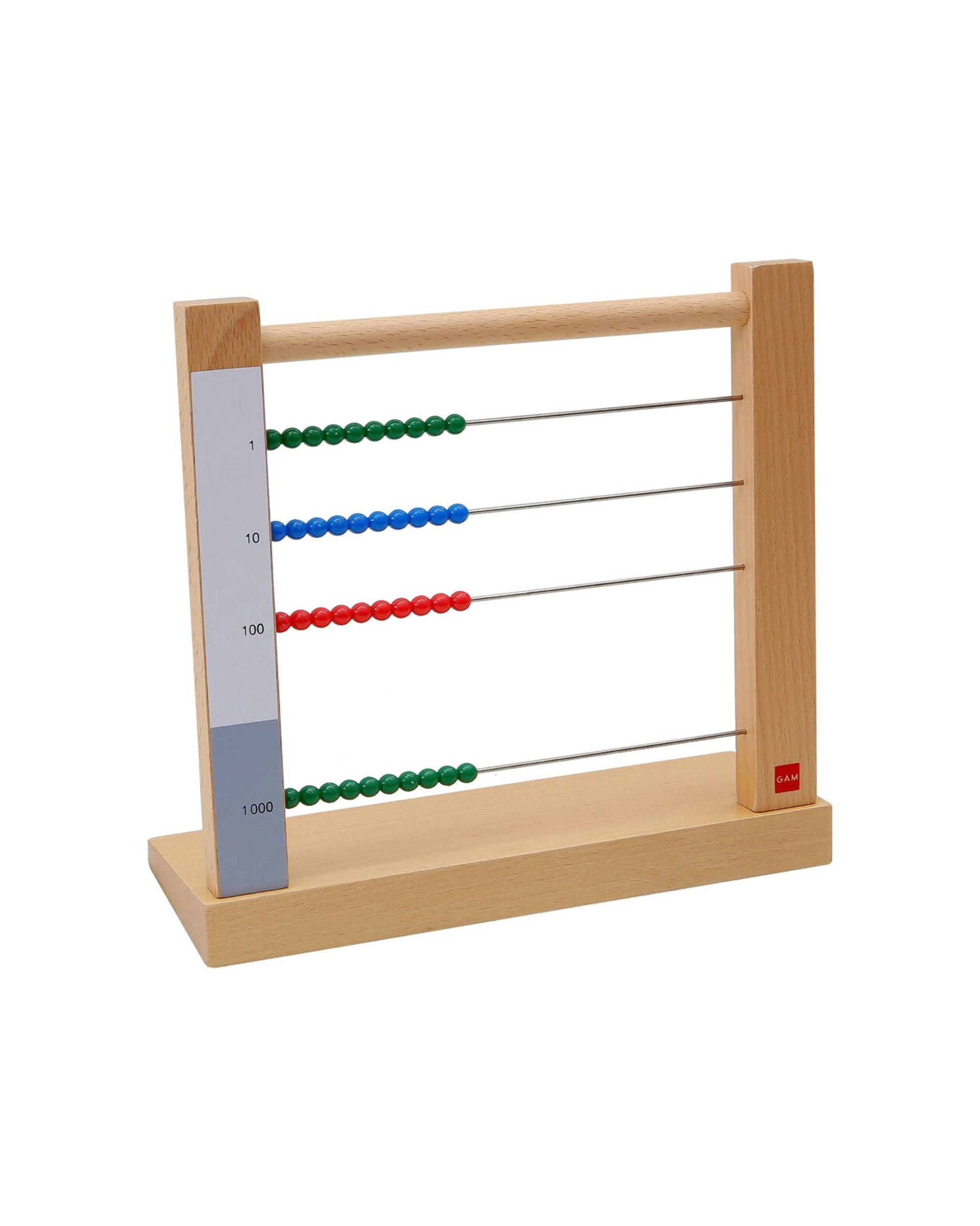 1 Gam Montessori Small Bead Frame - Educational Toy - Math Learning Toy Wooden - Brown, 1 of 3