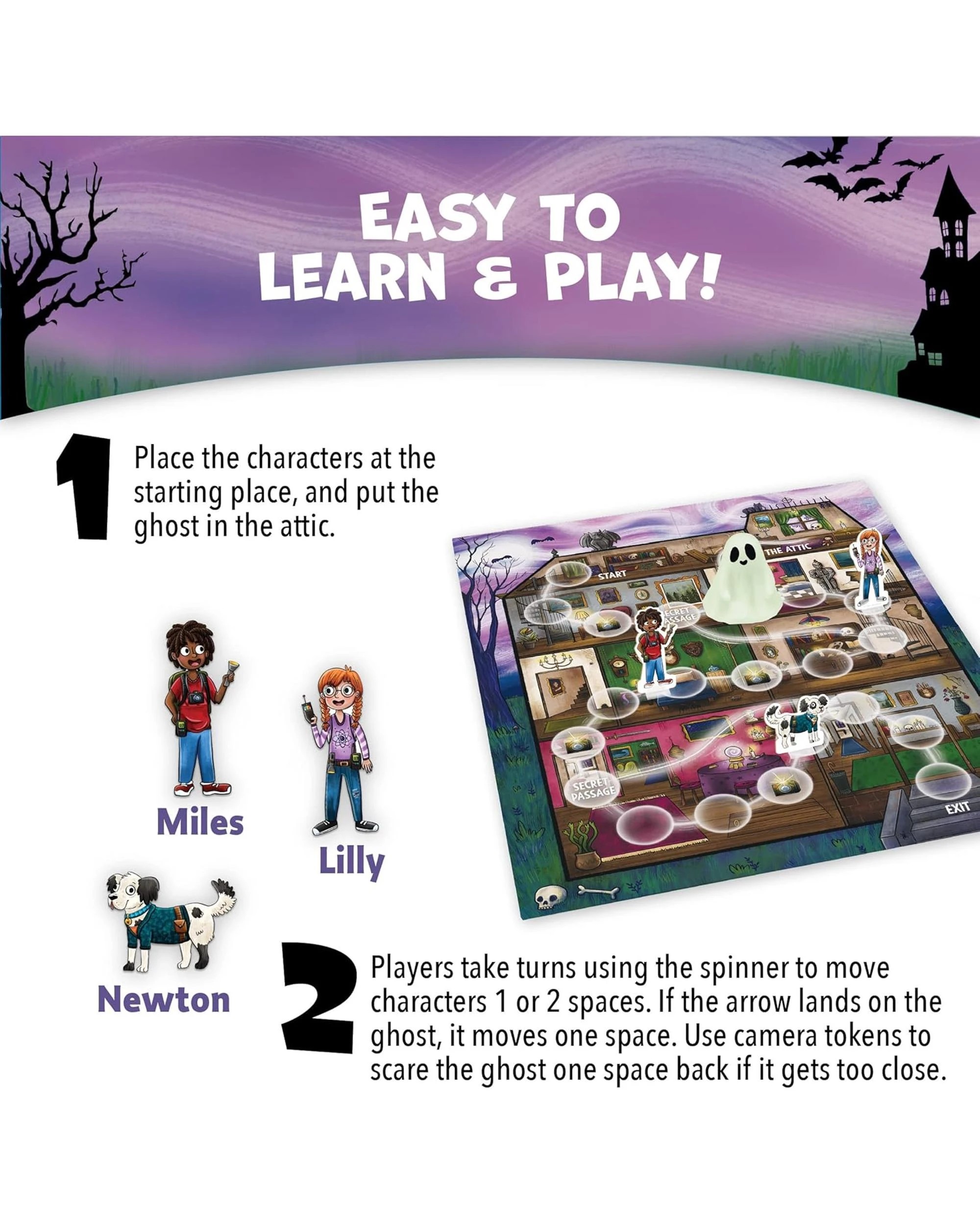 4 Peaceable Kingdom The Ghost in the Attic Board Game, 4 of 7